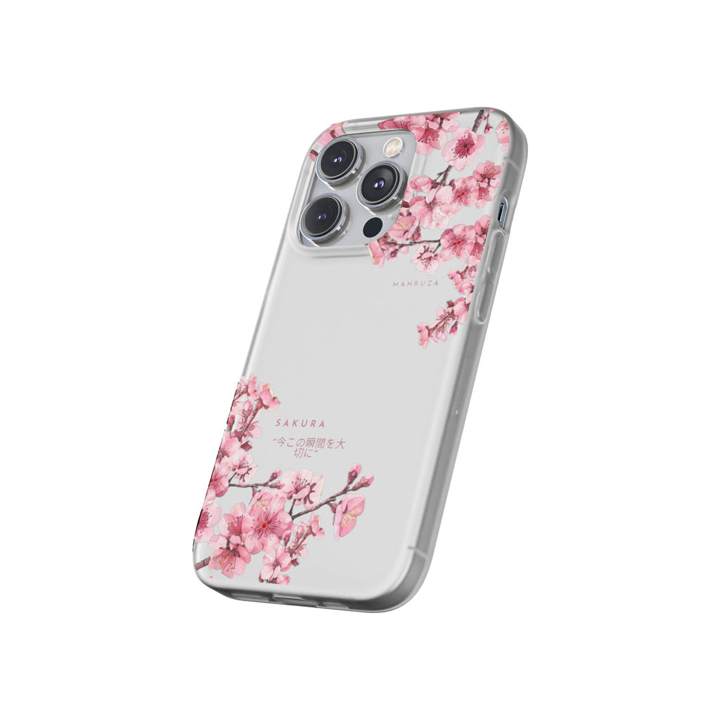 Cherry Blossom Sakura Phone Case — Flexible Clear Floral iPhone Cover
