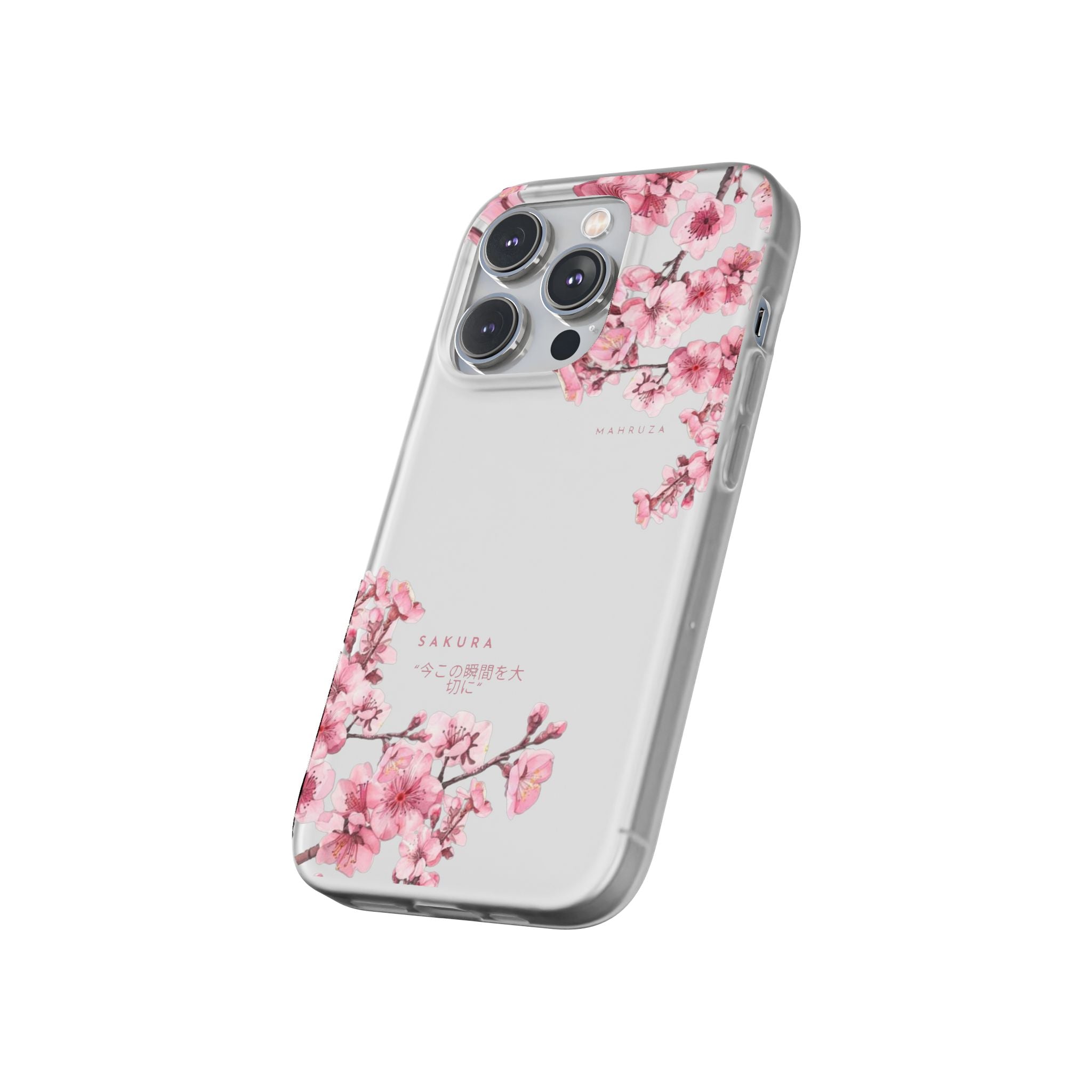 Cherry Blossom Sakura Phone Case — Flexible Clear Floral iPhone Cover