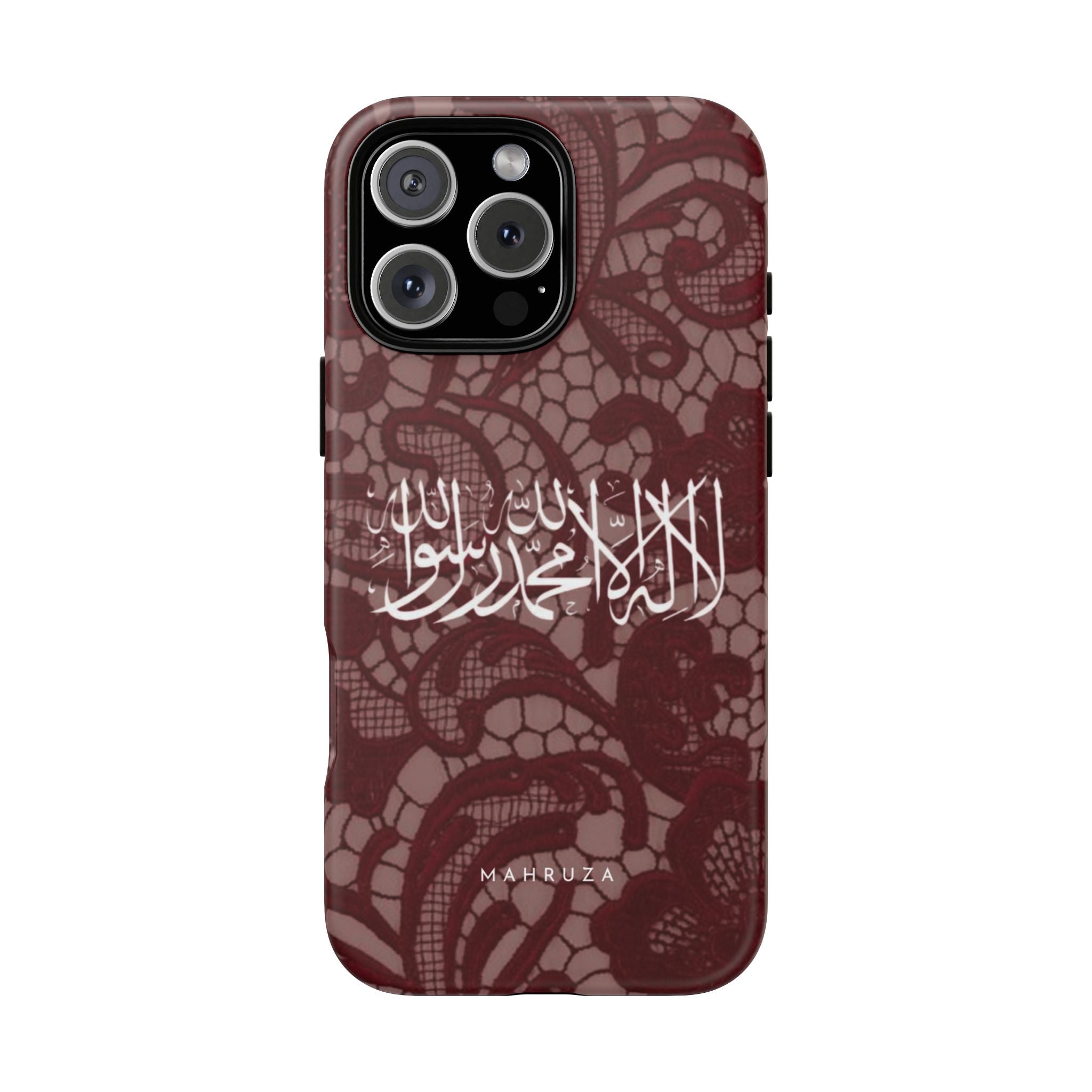 Islamic Script Lace Phone Case — Shahada Calligraphy Protective Tough Case