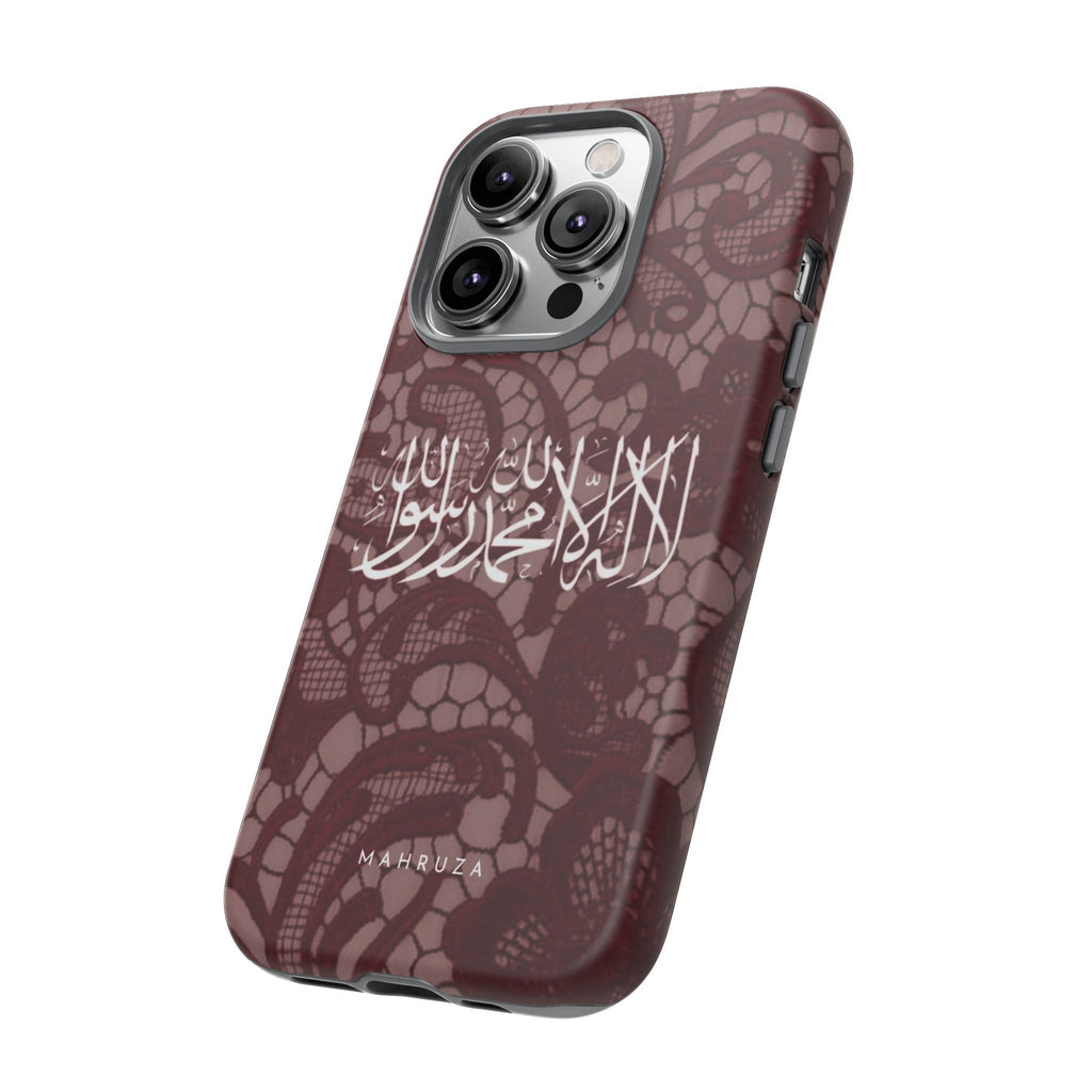 Islamic Script Lace Phone Case — Shahada Calligraphy Protective Tough Case