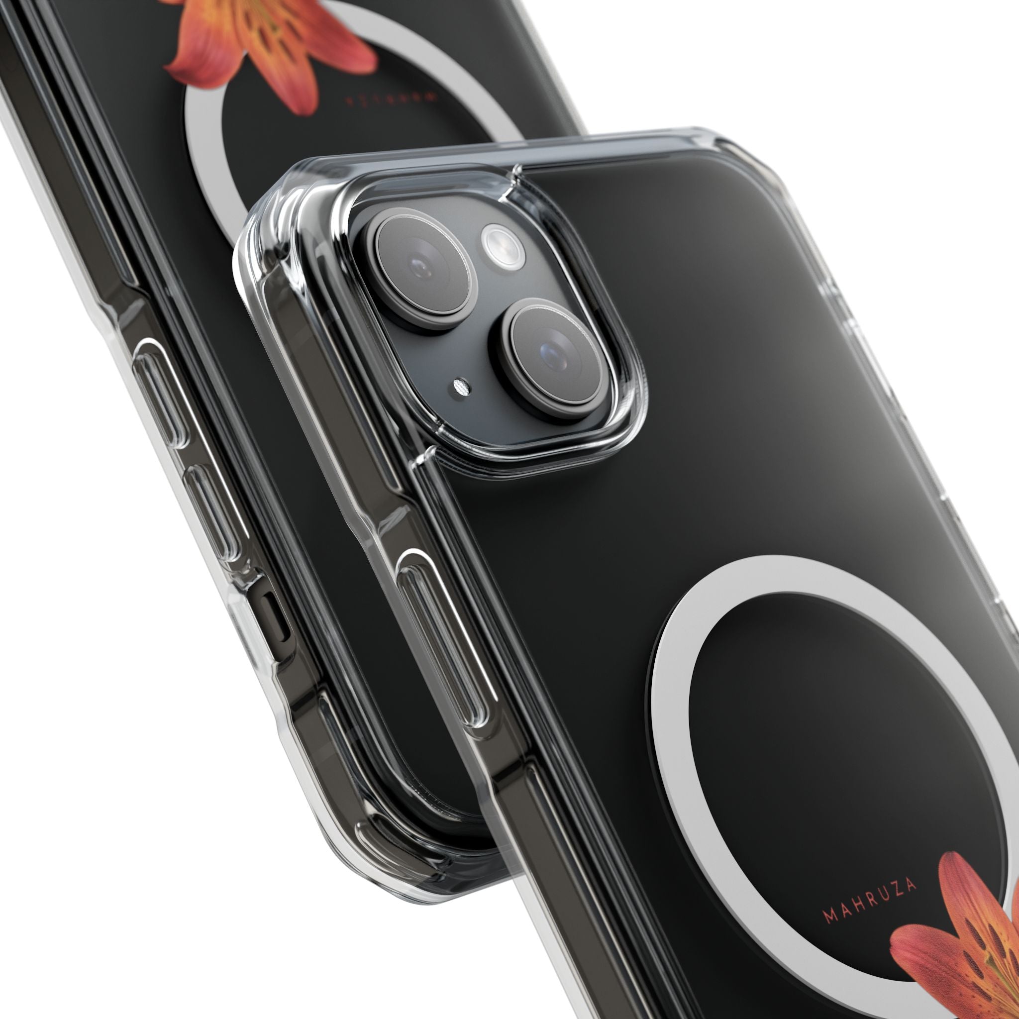 Clear Magnetic Phone Case — Lily Floral MagSafe-Compatible Design