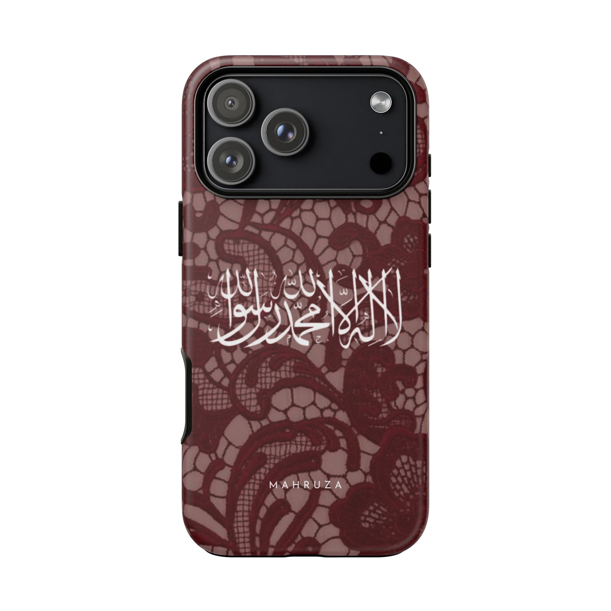 Islamic Script Lace Phone Case — Shahada Calligraphy Protective Tough Case