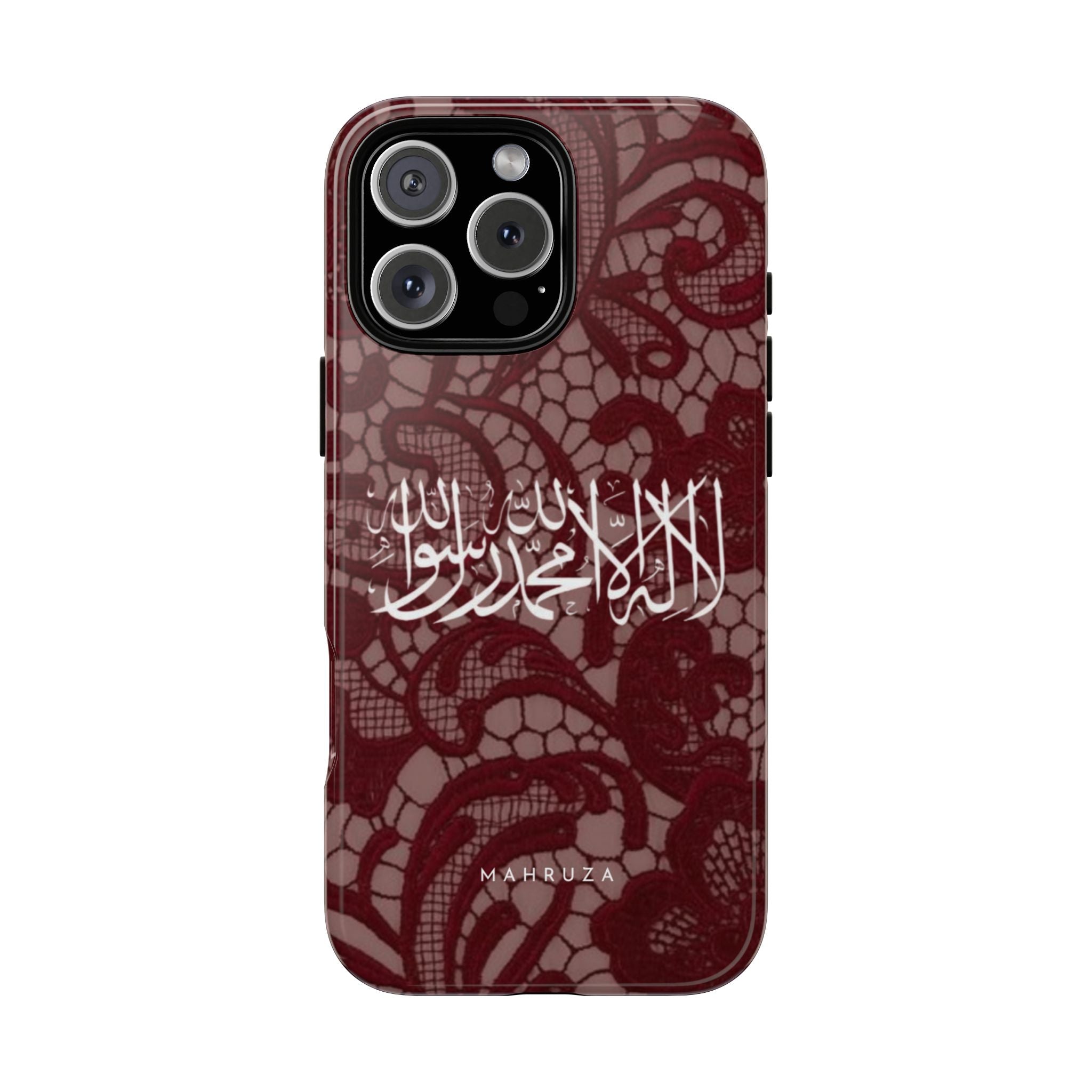 Islamic Script Lace Phone Case — Shahada Calligraphy Protective Tough Case