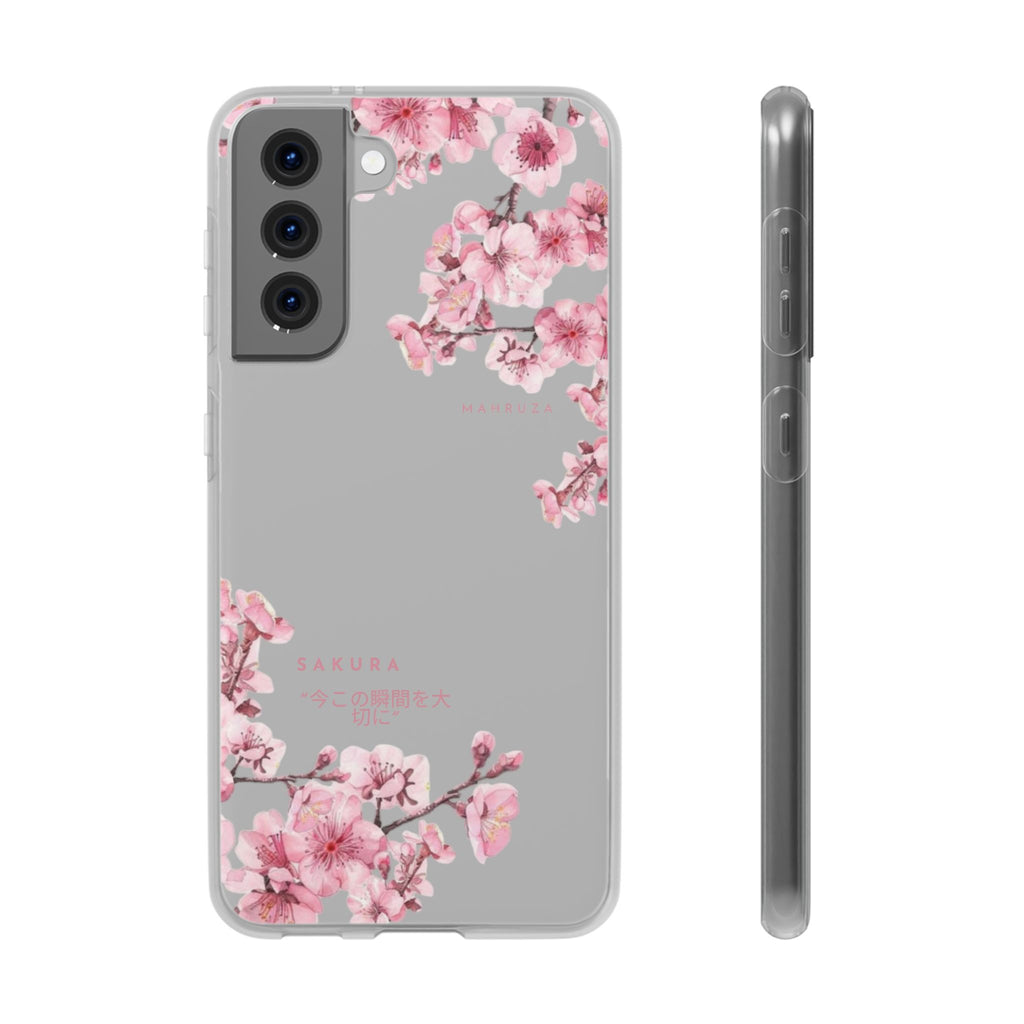 Cherry Blossom Sakura Phone Case — Flexible Clear Floral iPhone Cover