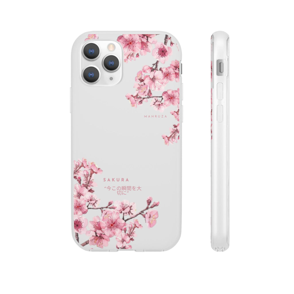 Cherry Blossom Sakura Phone Case — Flexible Clear Floral iPhone Cover