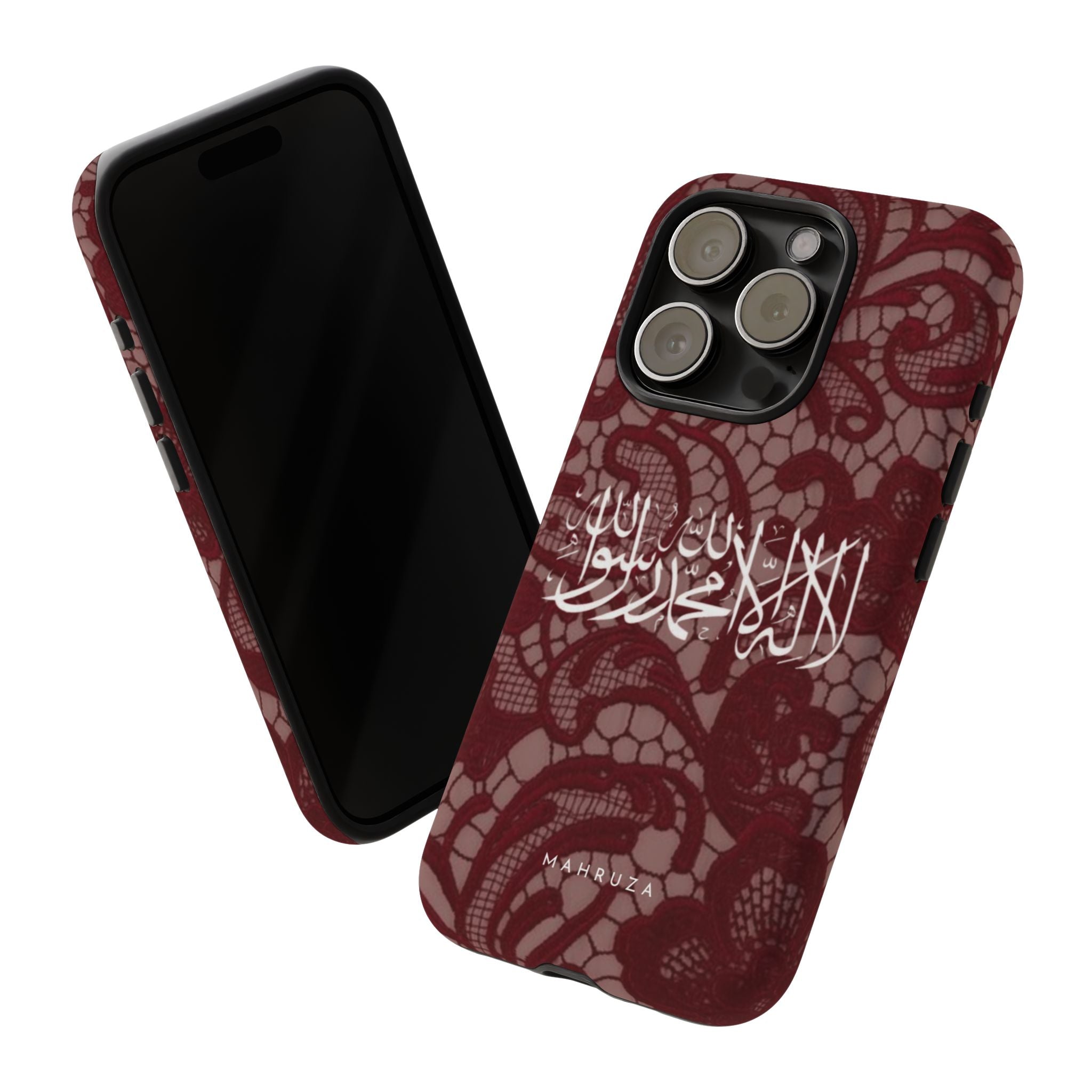 Islamic Script Lace Phone Case — Shahada Calligraphy Protective Tough Case