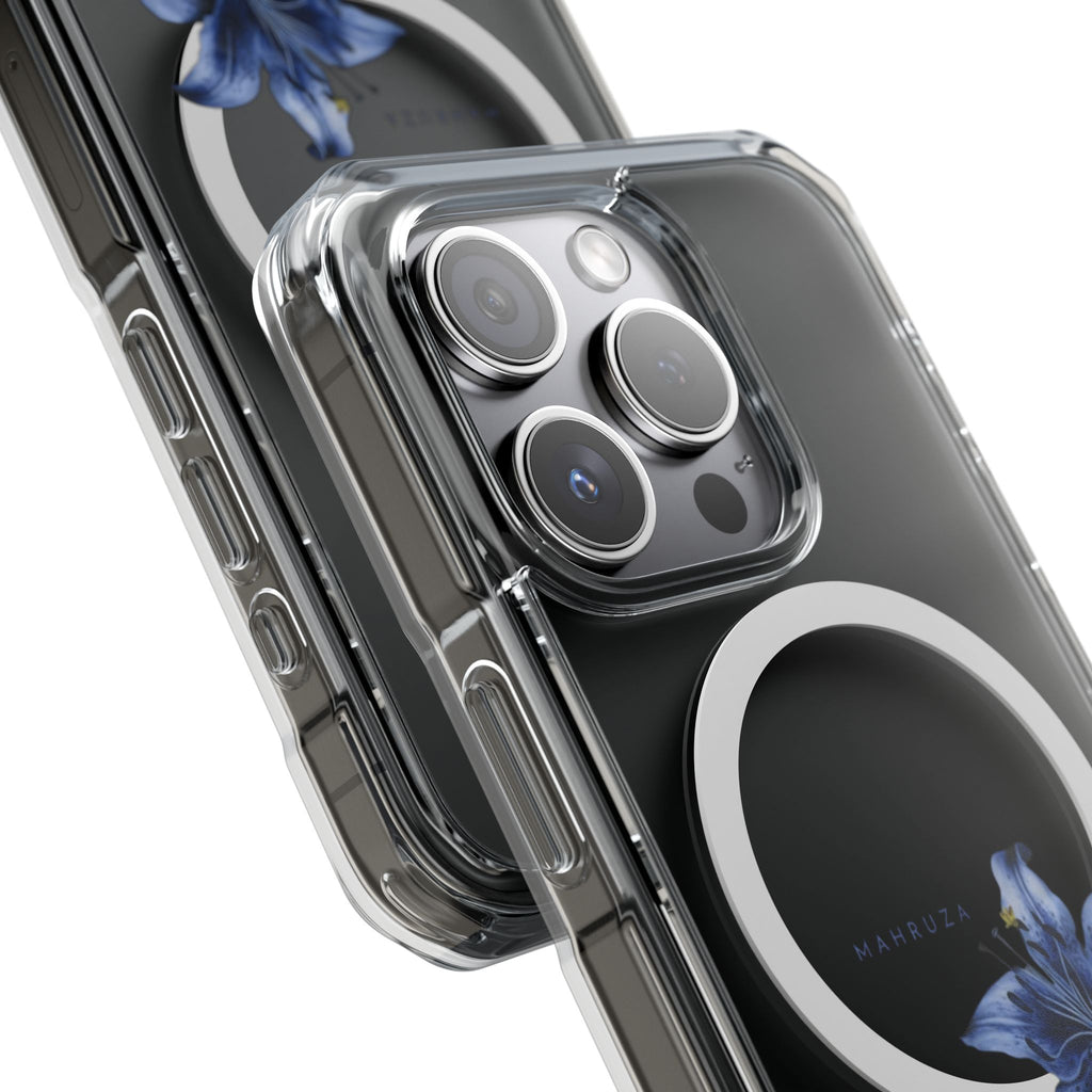 Clear Magnetic Phone Case — Blue Lily Design
