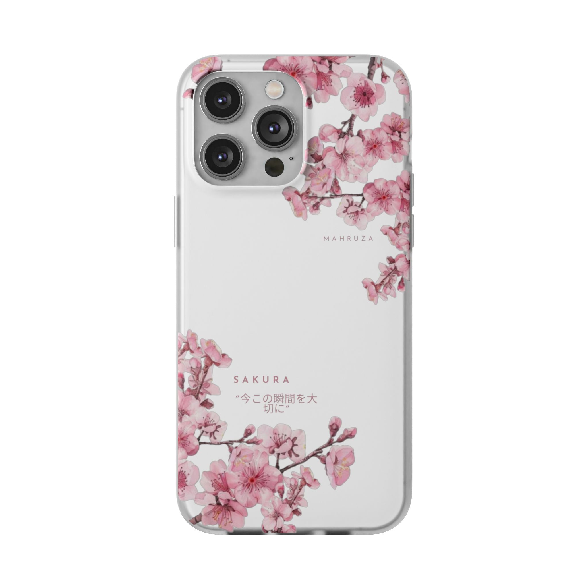 Cherry Blossom Sakura Phone Case — Flexible Clear Floral iPhone Cover