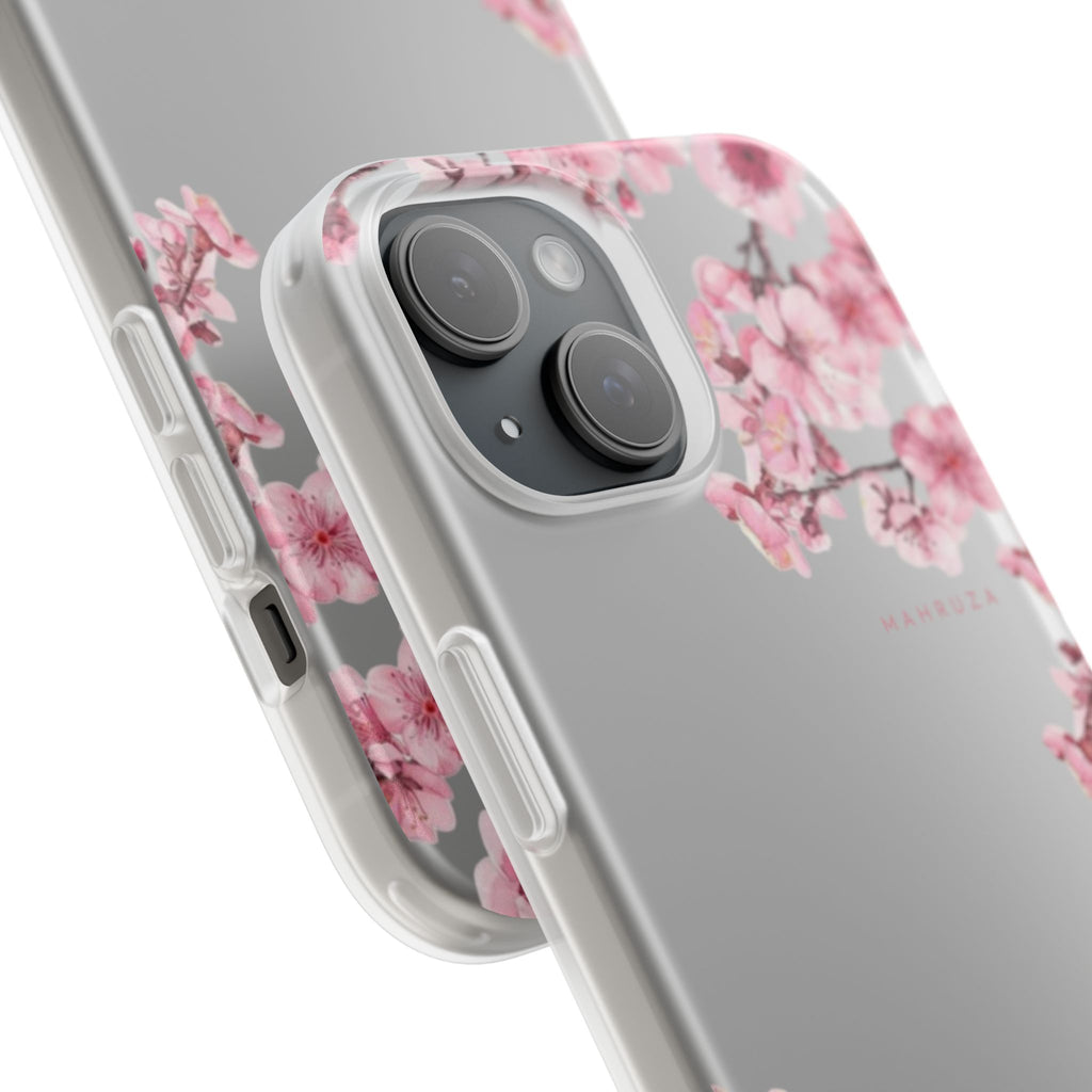 Cherry Blossom Sakura Phone Case — Flexible Clear Floral iPhone Cover