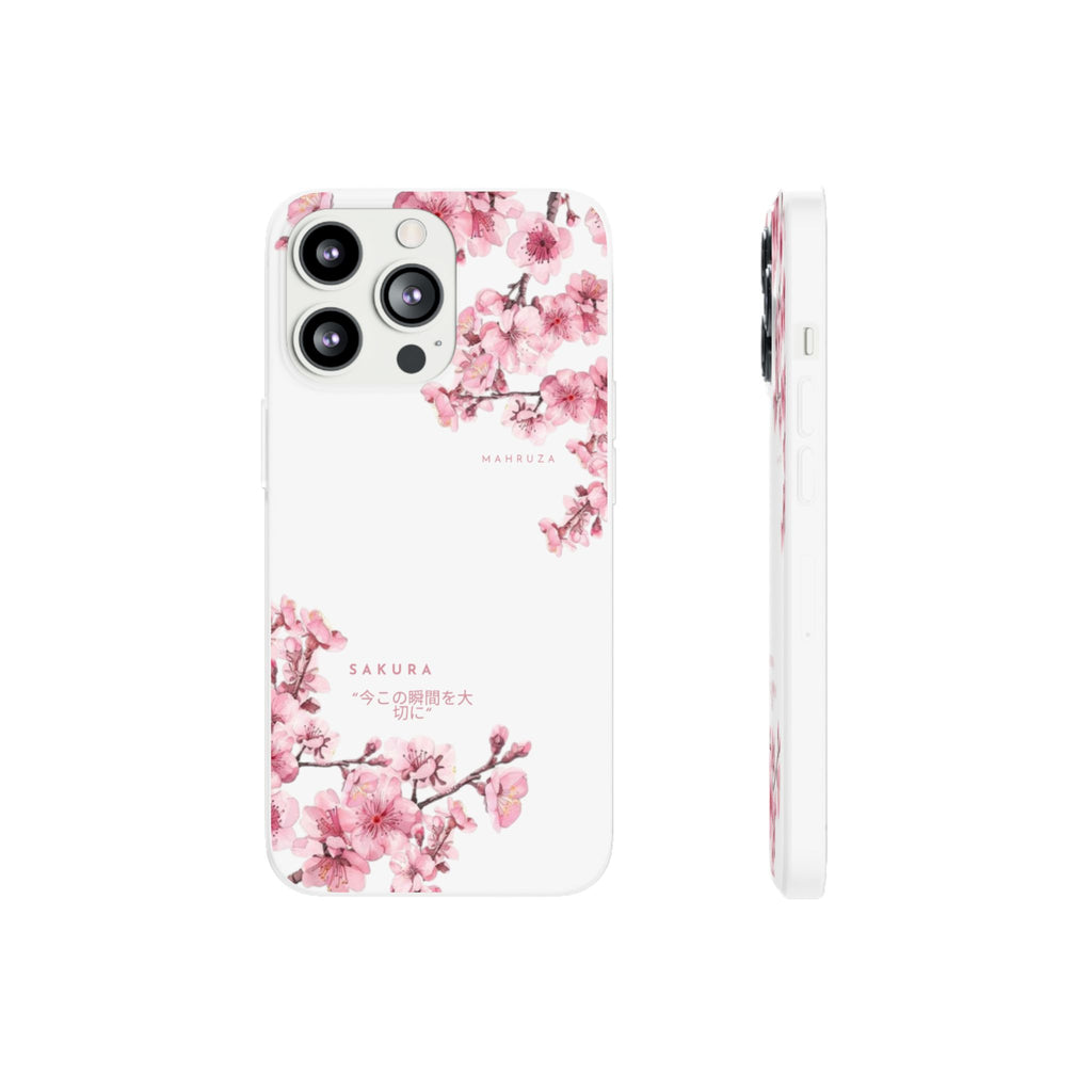 Cherry Blossom Sakura Phone Case — Flexible Clear Floral iPhone Cover