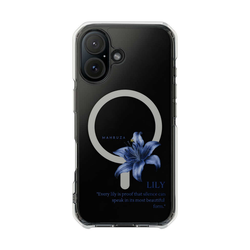 Clear Magnetic Phone Case — Blue Lily Design