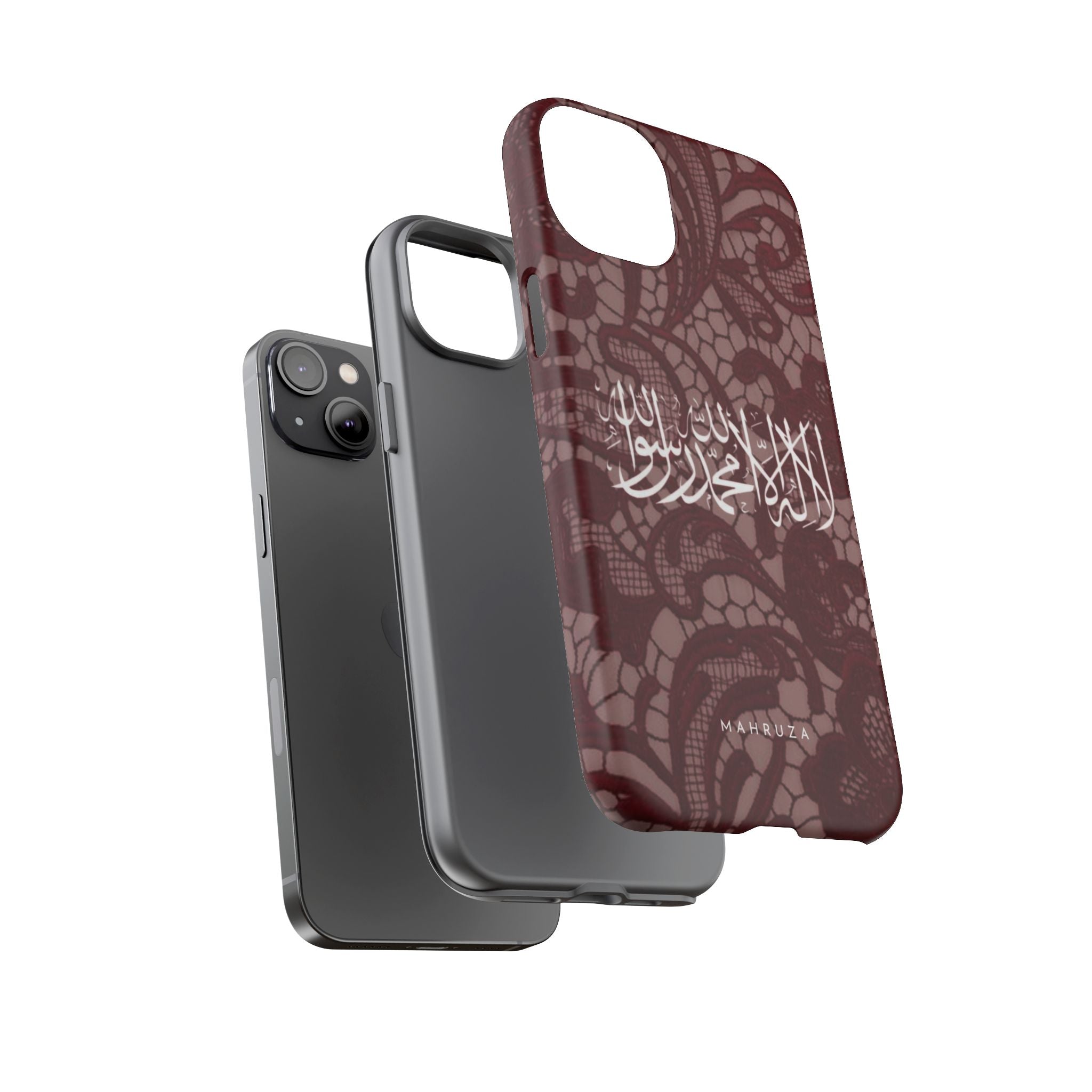 Islamic Script Lace Phone Case — Shahada Calligraphy Protective Tough Case