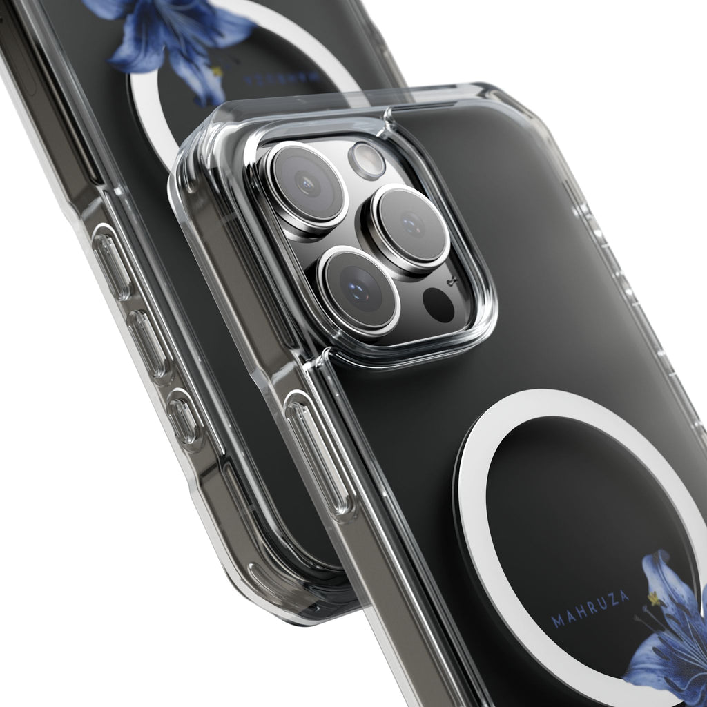 Clear Magnetic Phone Case — Blue Lily Design