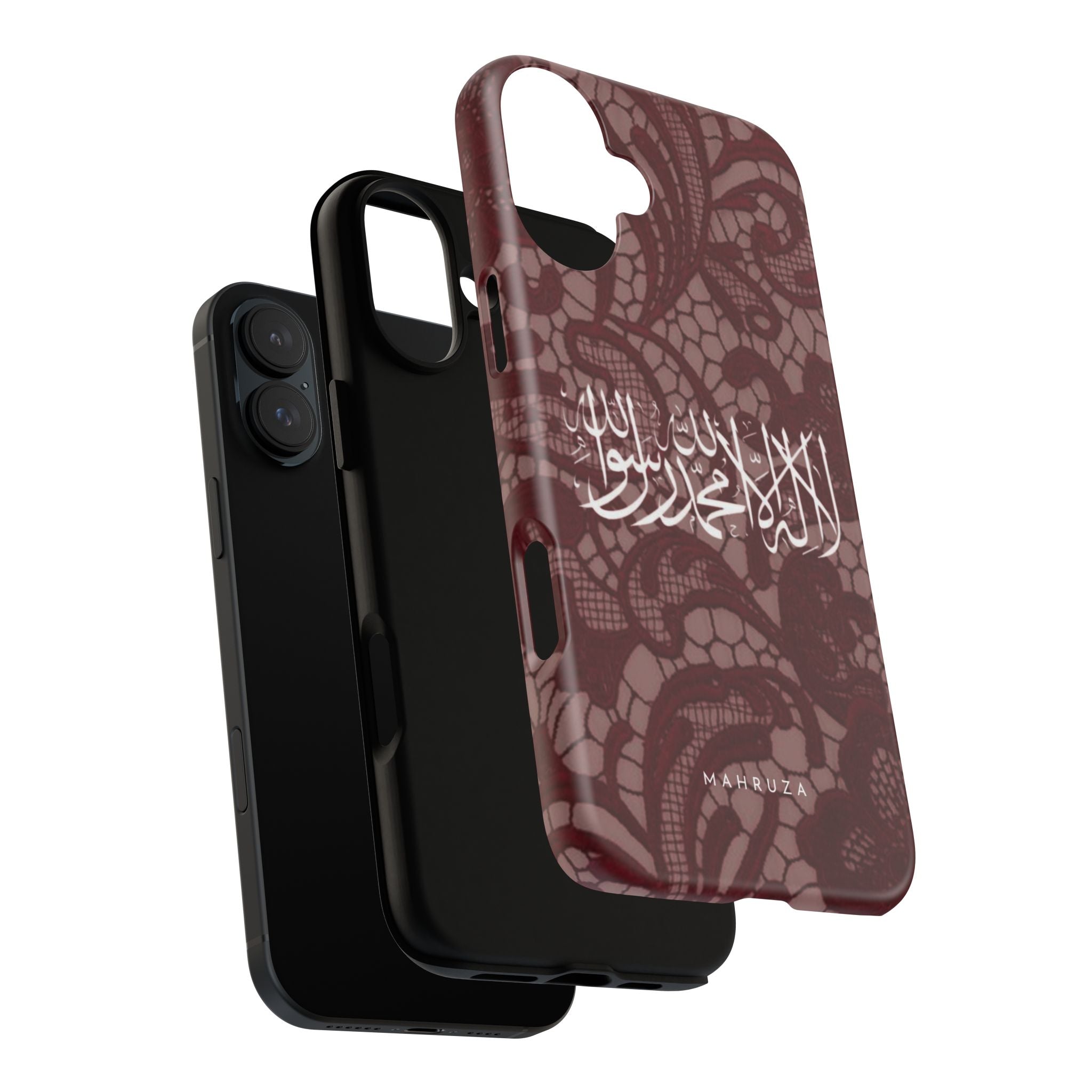 Islamic Script Lace Phone Case — Shahada Calligraphy Protective Tough Case