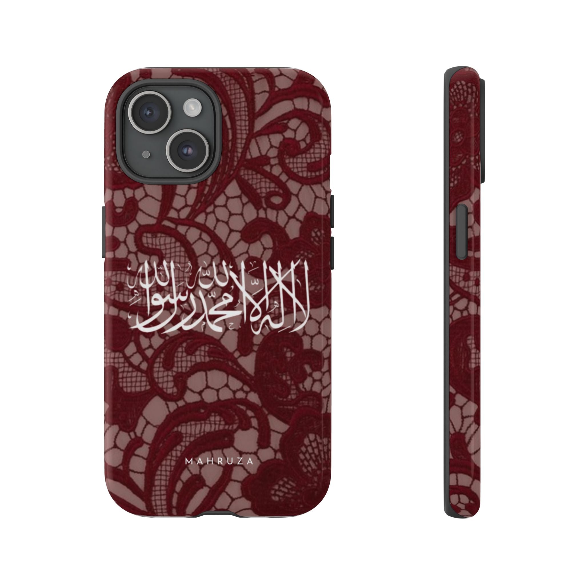 Islamic Script Lace Phone Case — Shahada Calligraphy Protective Tough Case