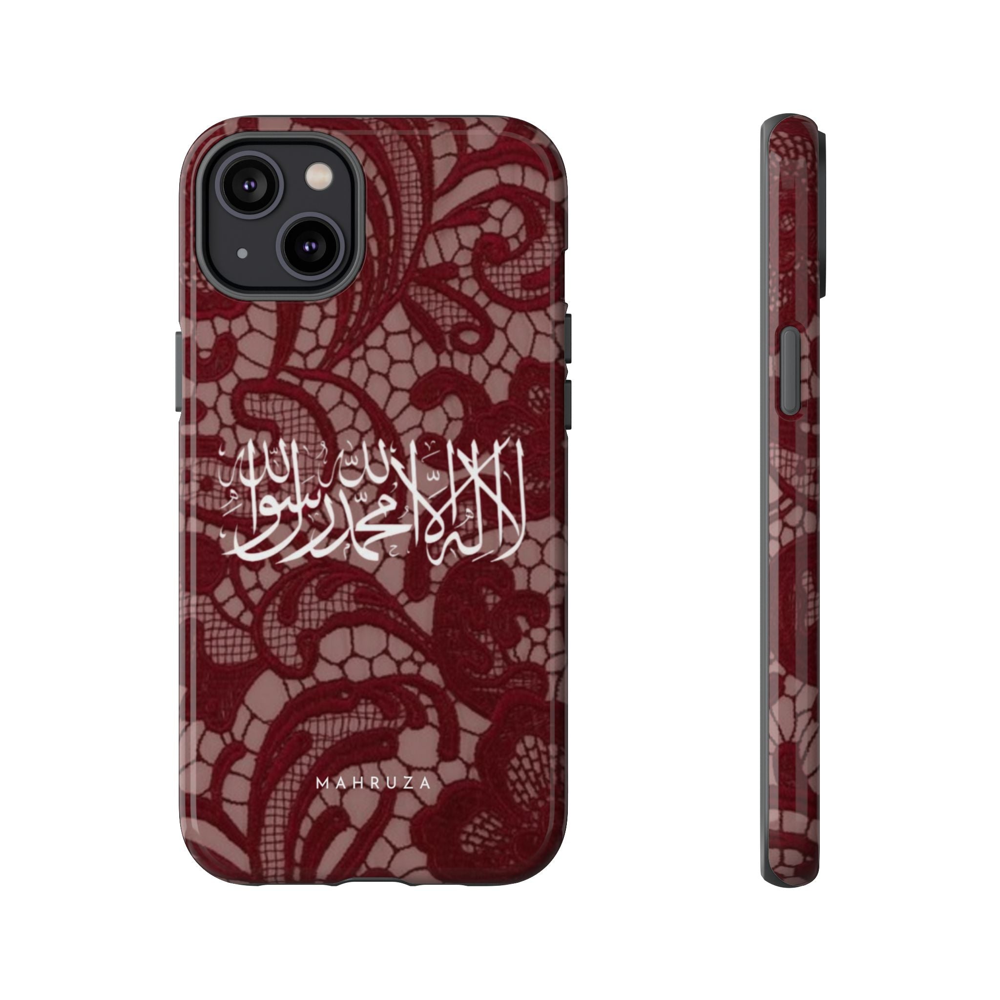 Islamic Script Lace Phone Case — Shahada Calligraphy Protective Tough Case