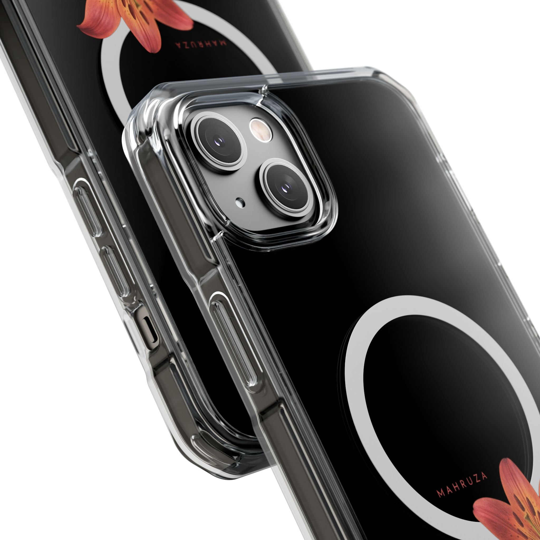 Clear Magnetic Phone Case — Lily Floral MagSafe-Compatible Design