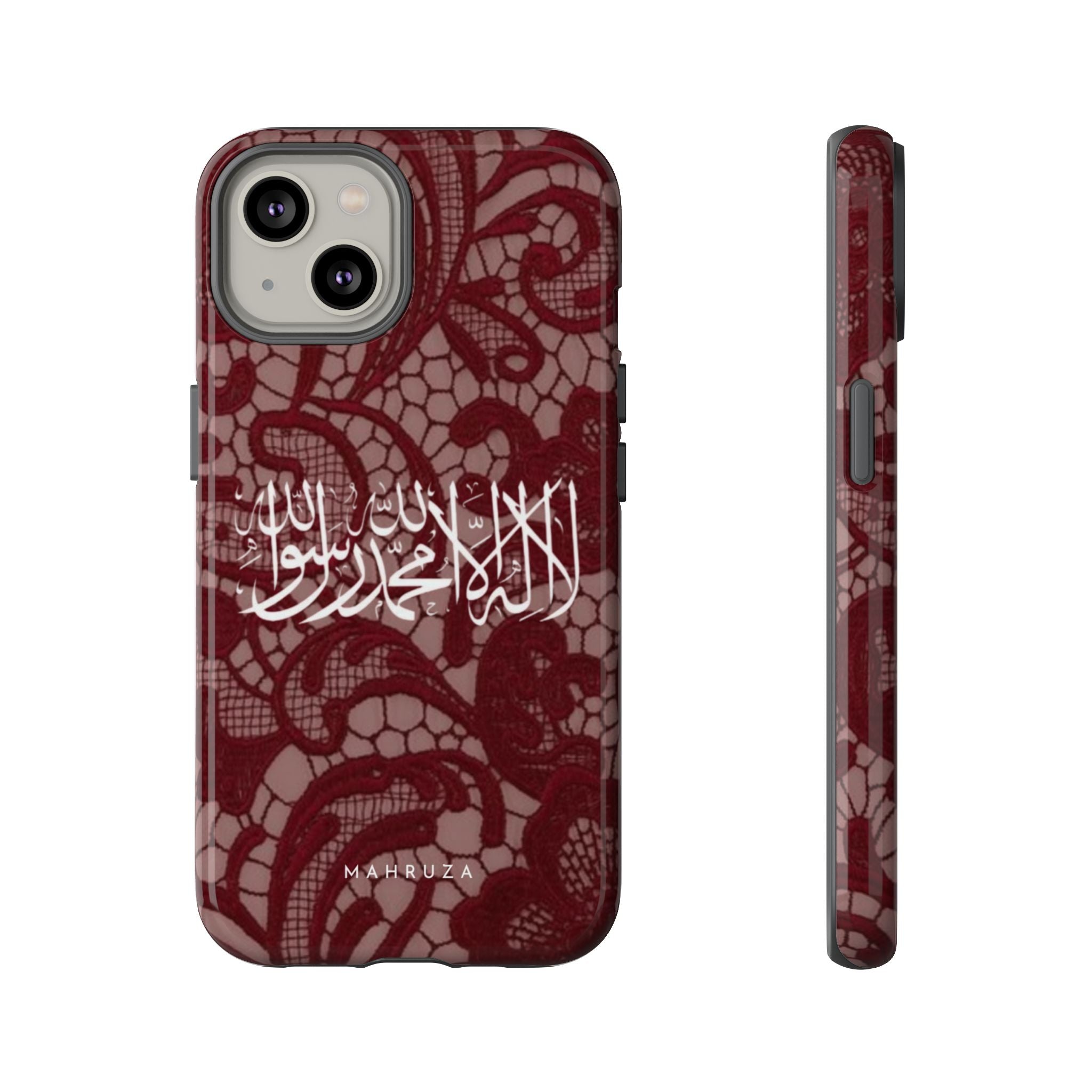 Islamic Script Lace Phone Case — Shahada Calligraphy Protective Tough Case