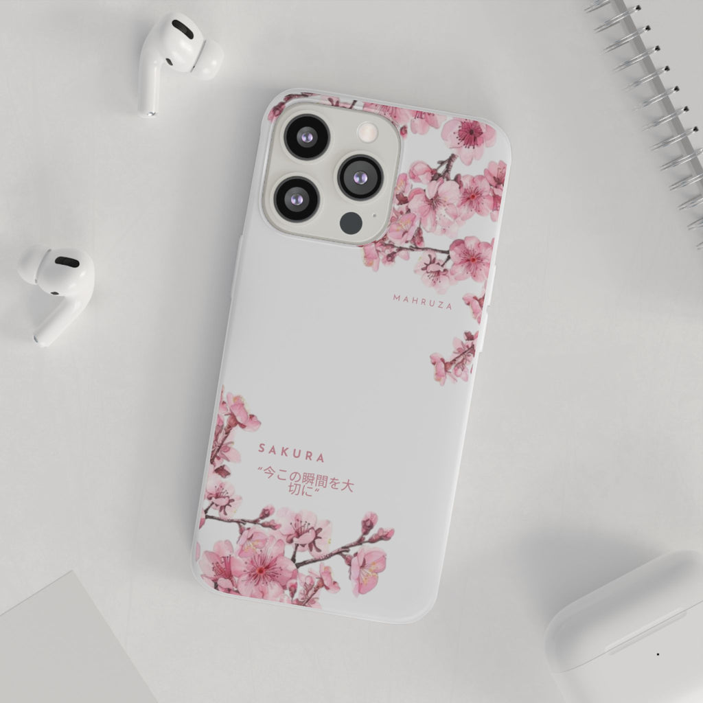 Cherry Blossom Sakura Phone Case — Flexible Clear Floral iPhone Cover