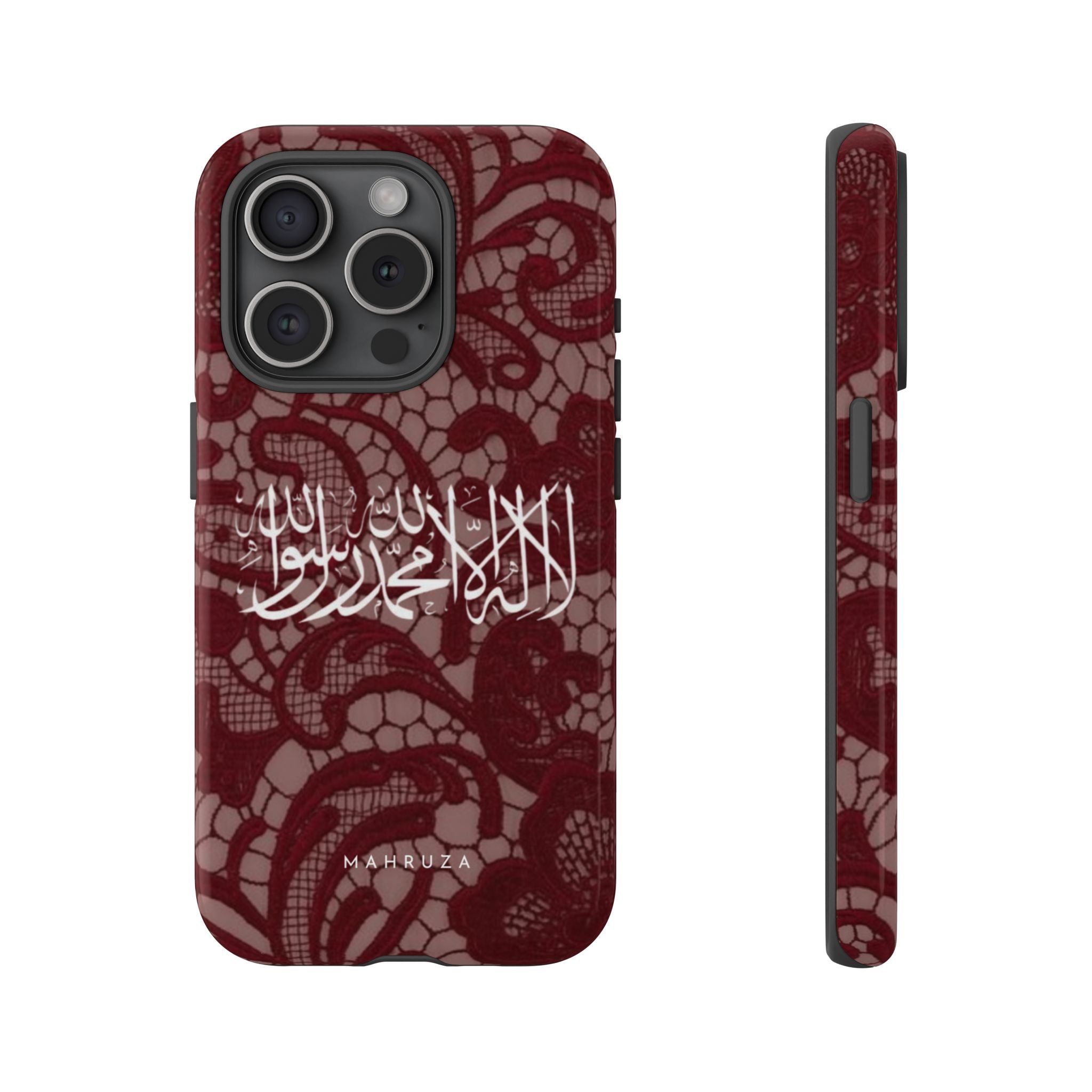 Islamic Script Lace Phone Case — Shahada Calligraphy Protective Tough Case