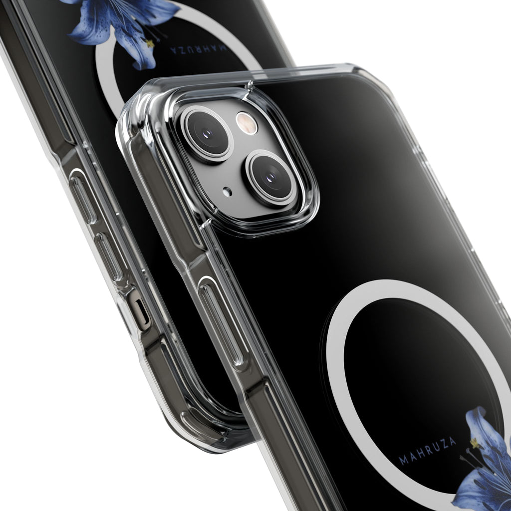 Clear Magnetic Phone Case — Blue Lily Design