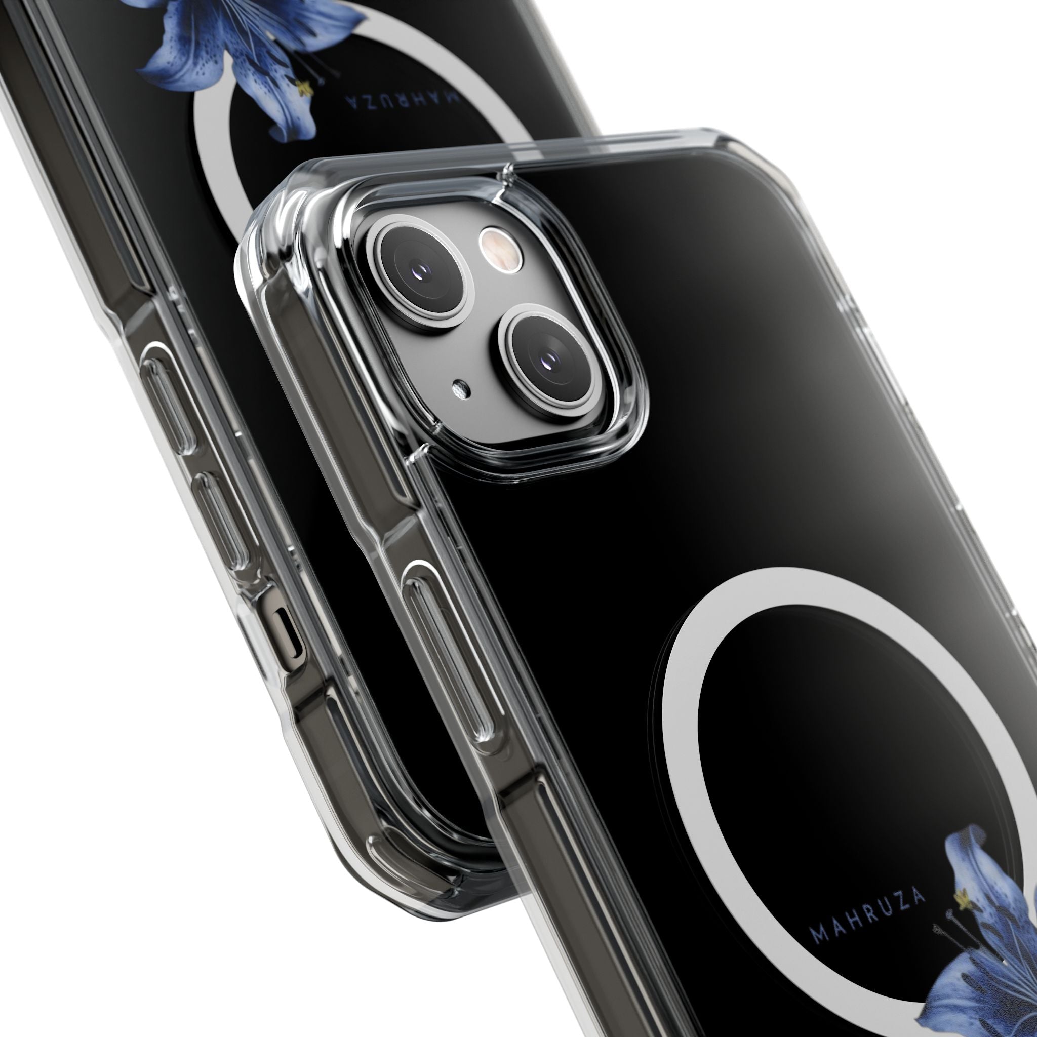 Clear Magnetic Phone Case — Blue Lily Design