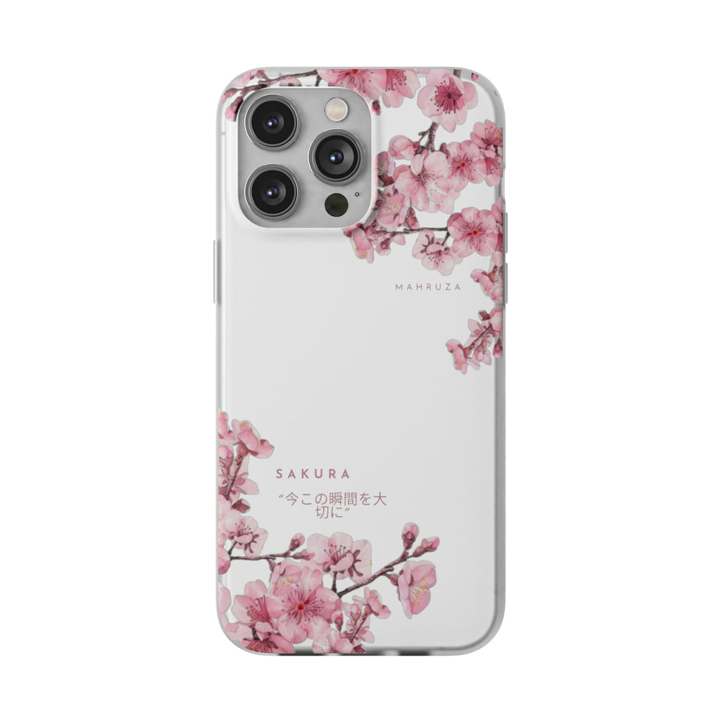 Cherry Blossom Sakura Phone Case — Flexible Clear Floral iPhone Cover
