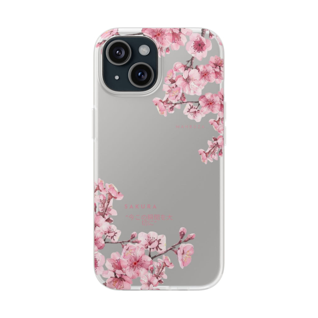 Cherry Blossom Sakura Phone Case — Flexible Clear Floral iPhone Cover