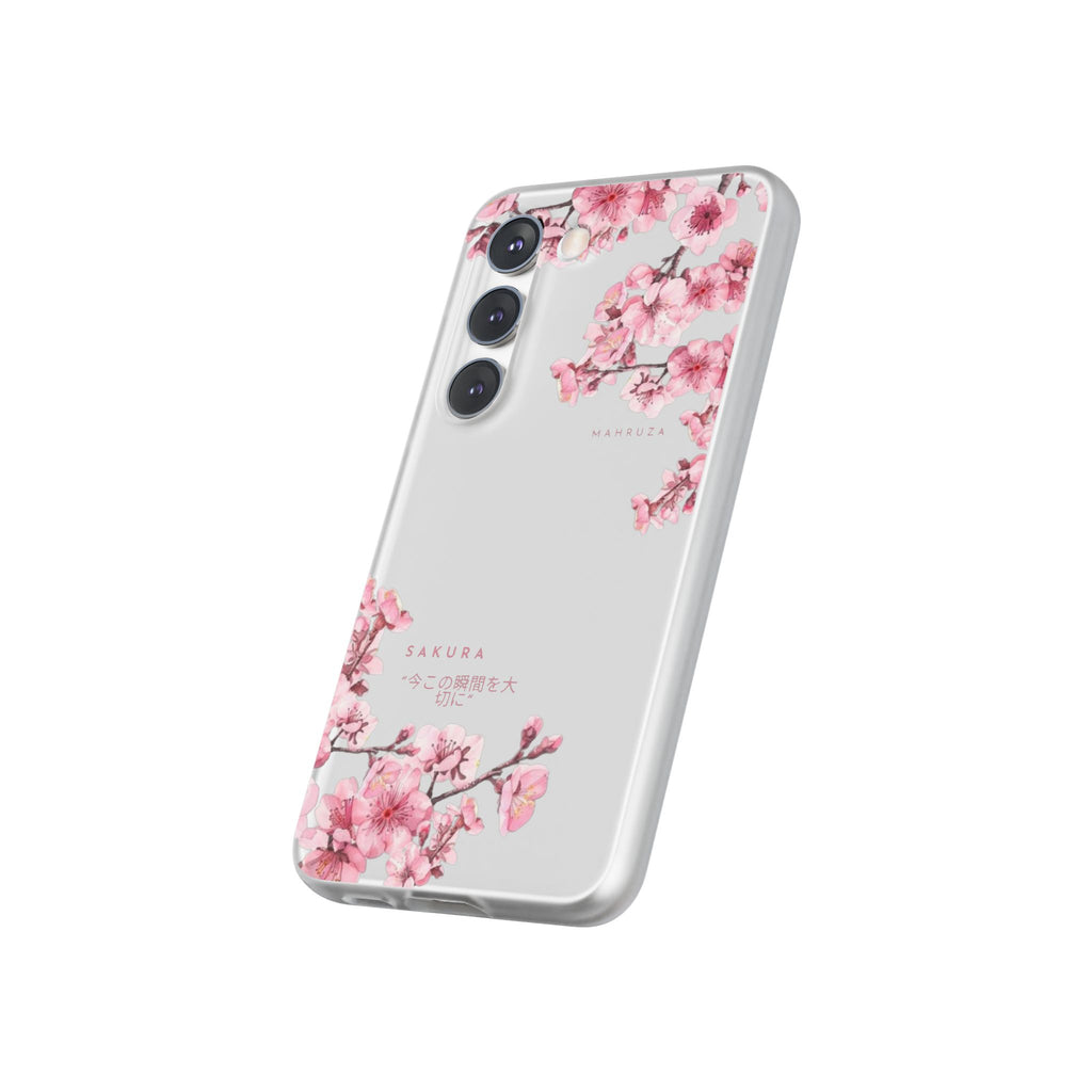 Cherry Blossom Sakura Phone Case — Flexible Clear Floral iPhone Cover