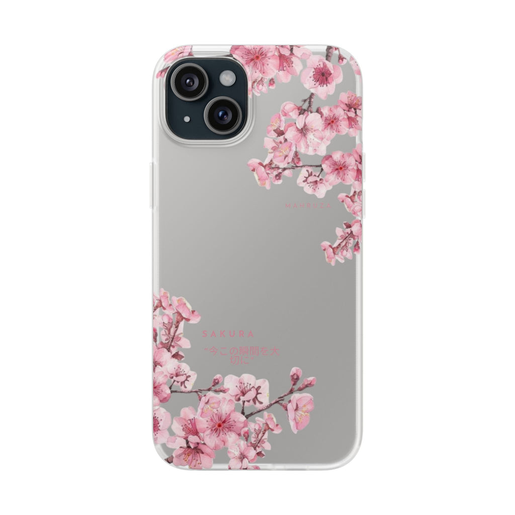 Cherry Blossom Sakura Phone Case — Flexible Clear Floral iPhone Cover