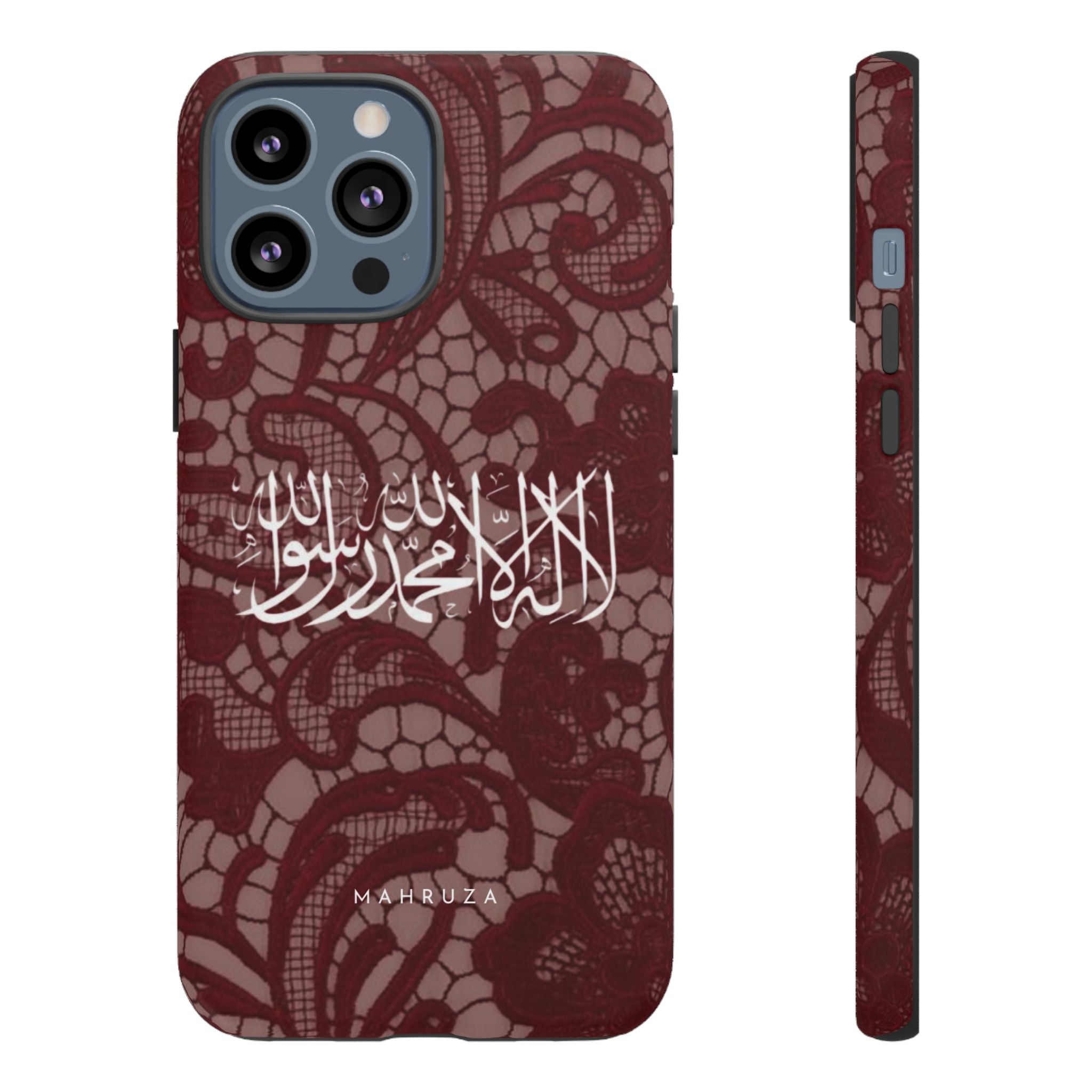 Islamic Script Lace Phone Case — Shahada Calligraphy Protective Tough Case