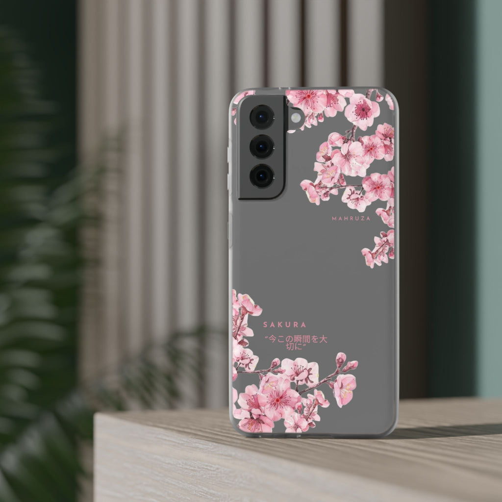 Cherry Blossom Sakura Phone Case — Flexible Clear Floral iPhone Cover