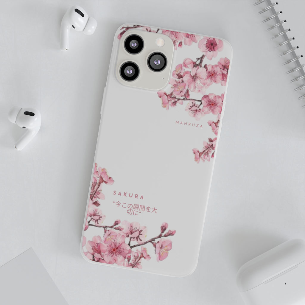 Cherry Blossom Sakura Phone Case — Flexible Clear Floral iPhone Cover