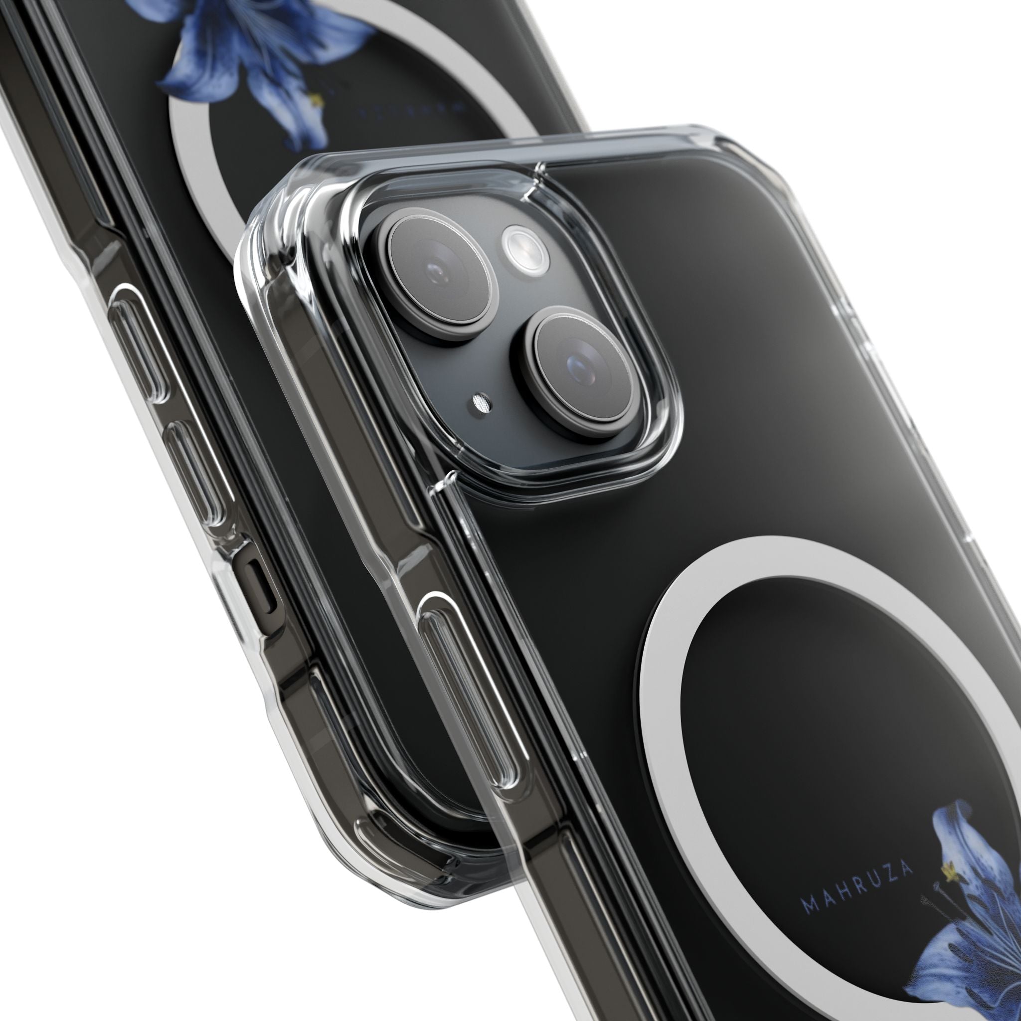 Clear Magnetic Phone Case — Blue Lily Design