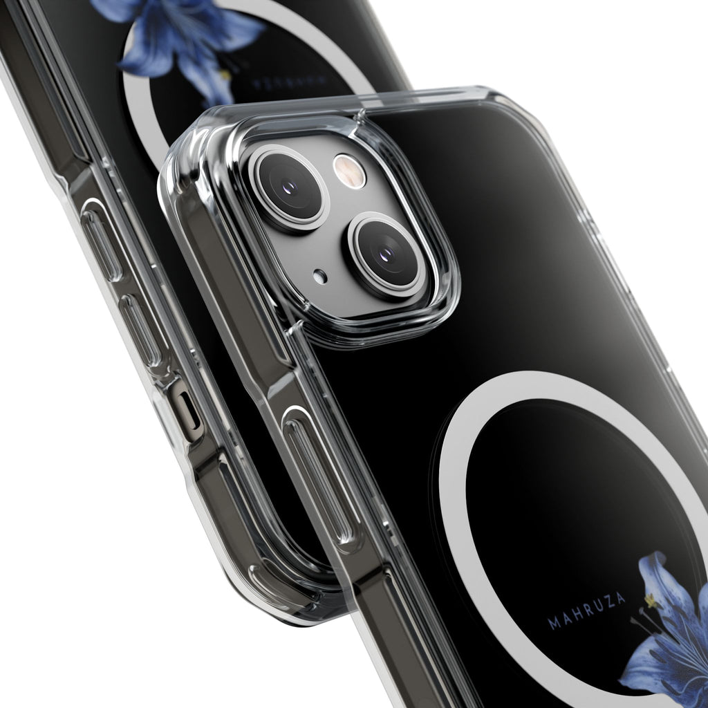Clear Magnetic Phone Case — Blue Lily Design