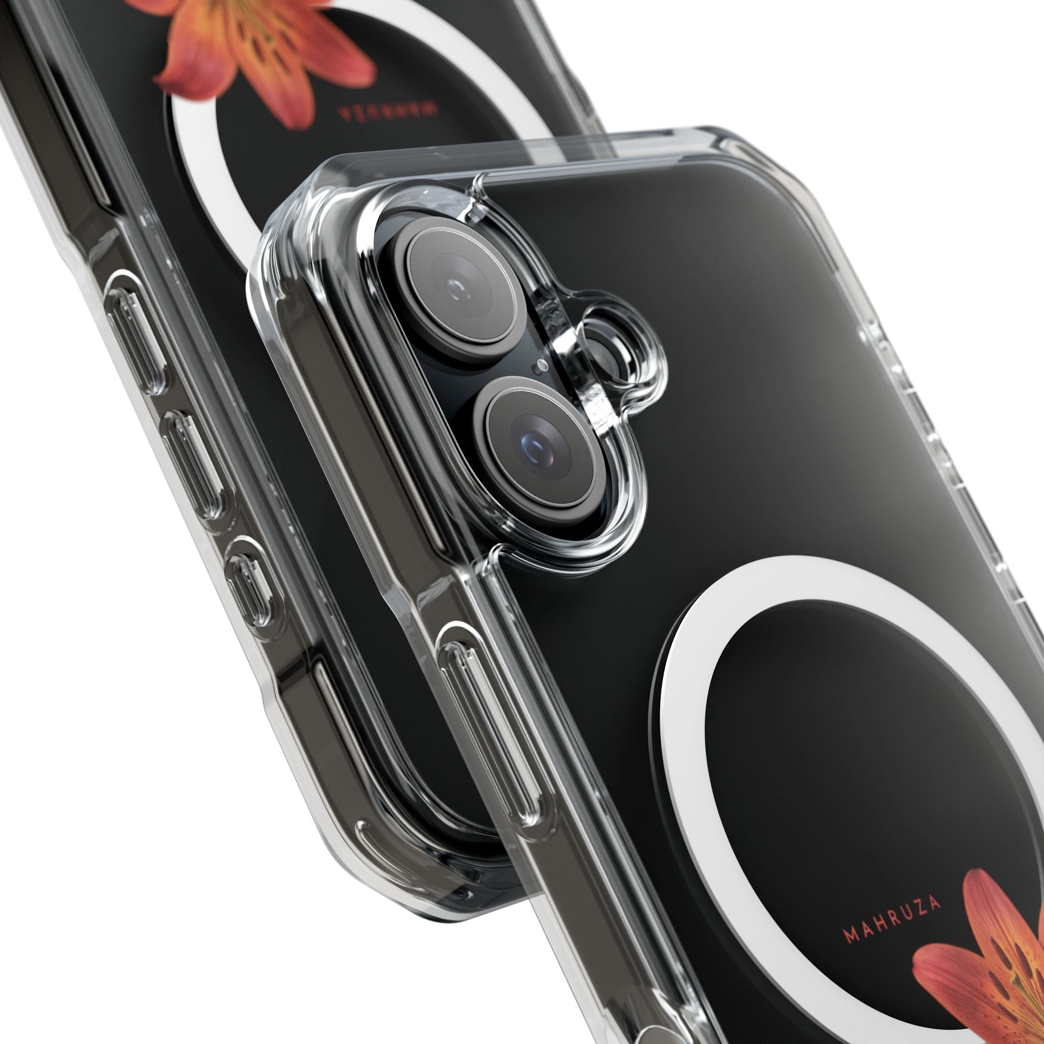 Clear Magnetic Phone Case — Lily Floral MagSafe-Compatible Design