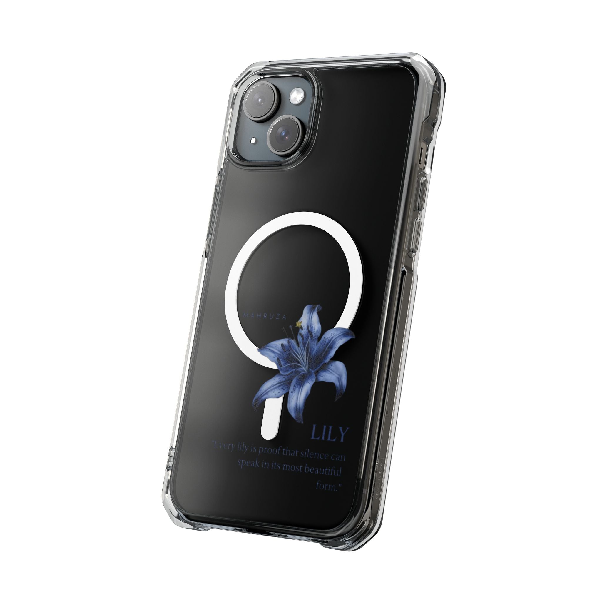 Clear Magnetic Phone Case — Blue Lily Design