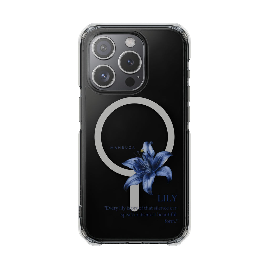 Clear Magnetic Phone Case — Blue Lily Design