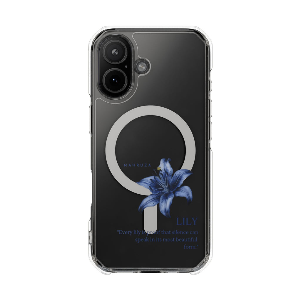 Clear Magnetic Phone Case — Blue Lily Design