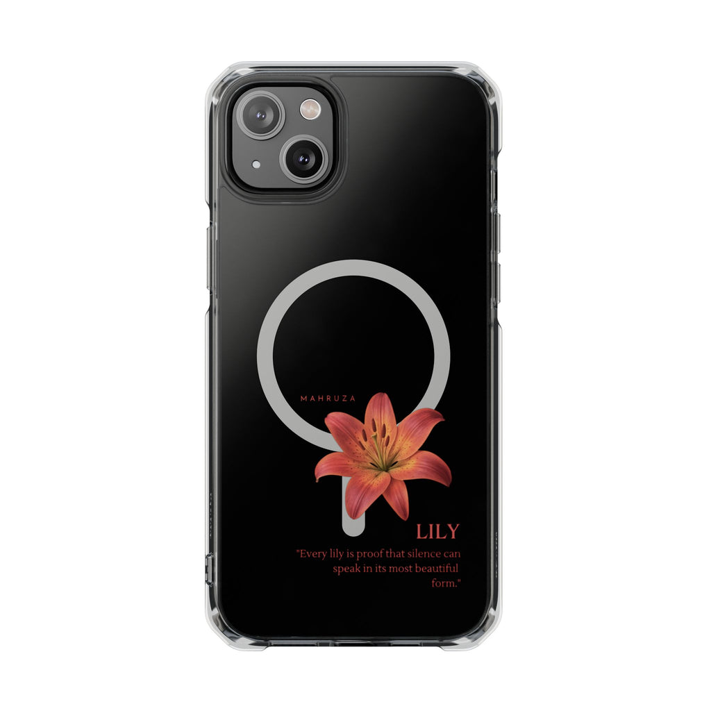 Clear Magnetic Phone Case — Lily Floral MagSafe-Compatible Design