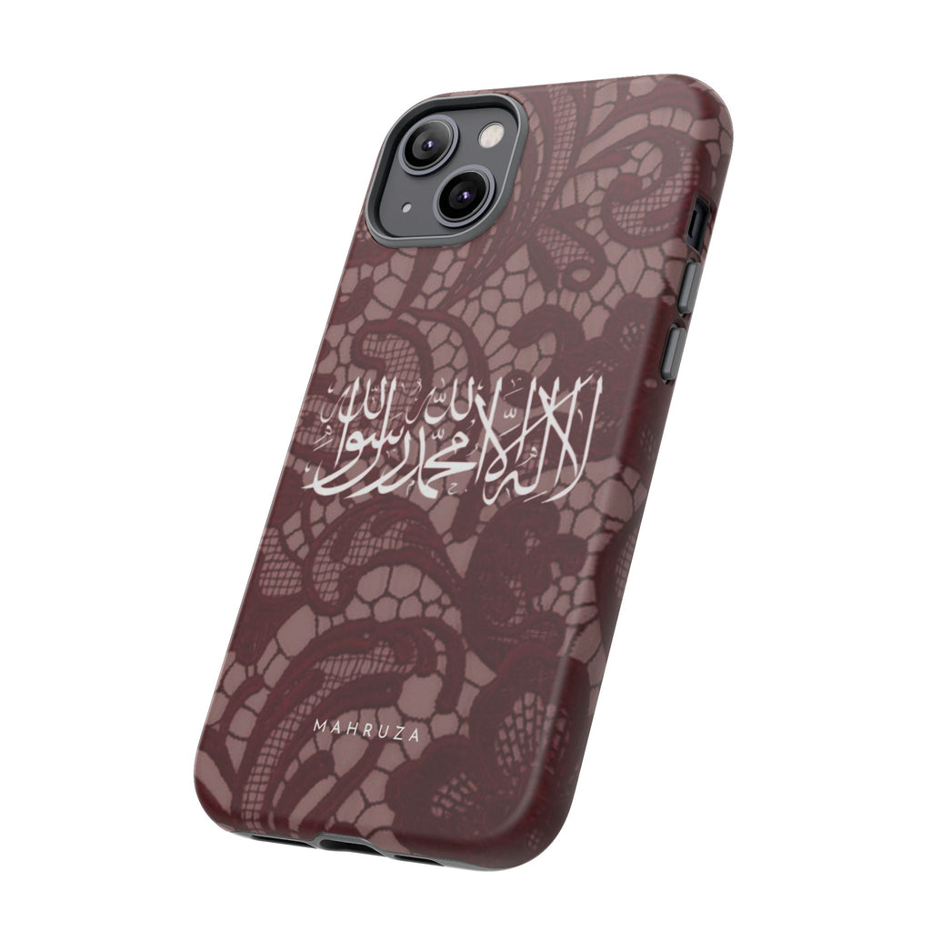 Islamic Script Lace Phone Case — Shahada Calligraphy Protective Tough Case