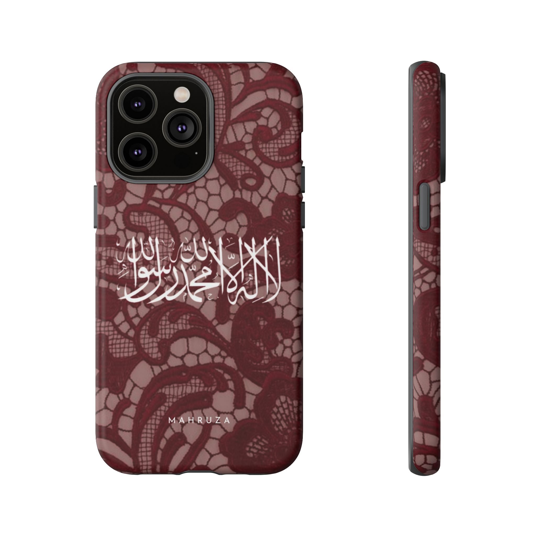 Islamic Script Lace Phone Case — Shahada Calligraphy Protective Tough Case