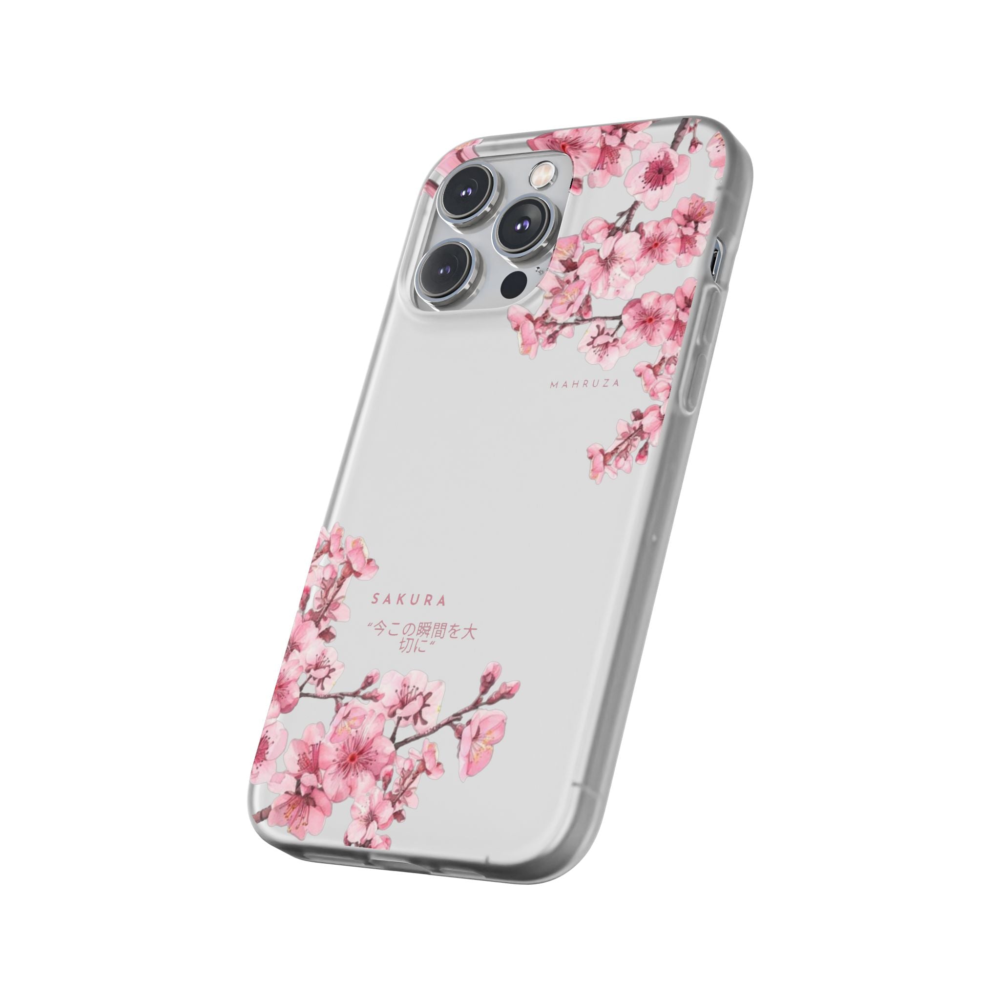 Cherry Blossom Sakura Phone Case — Flexible Clear Floral iPhone Cover