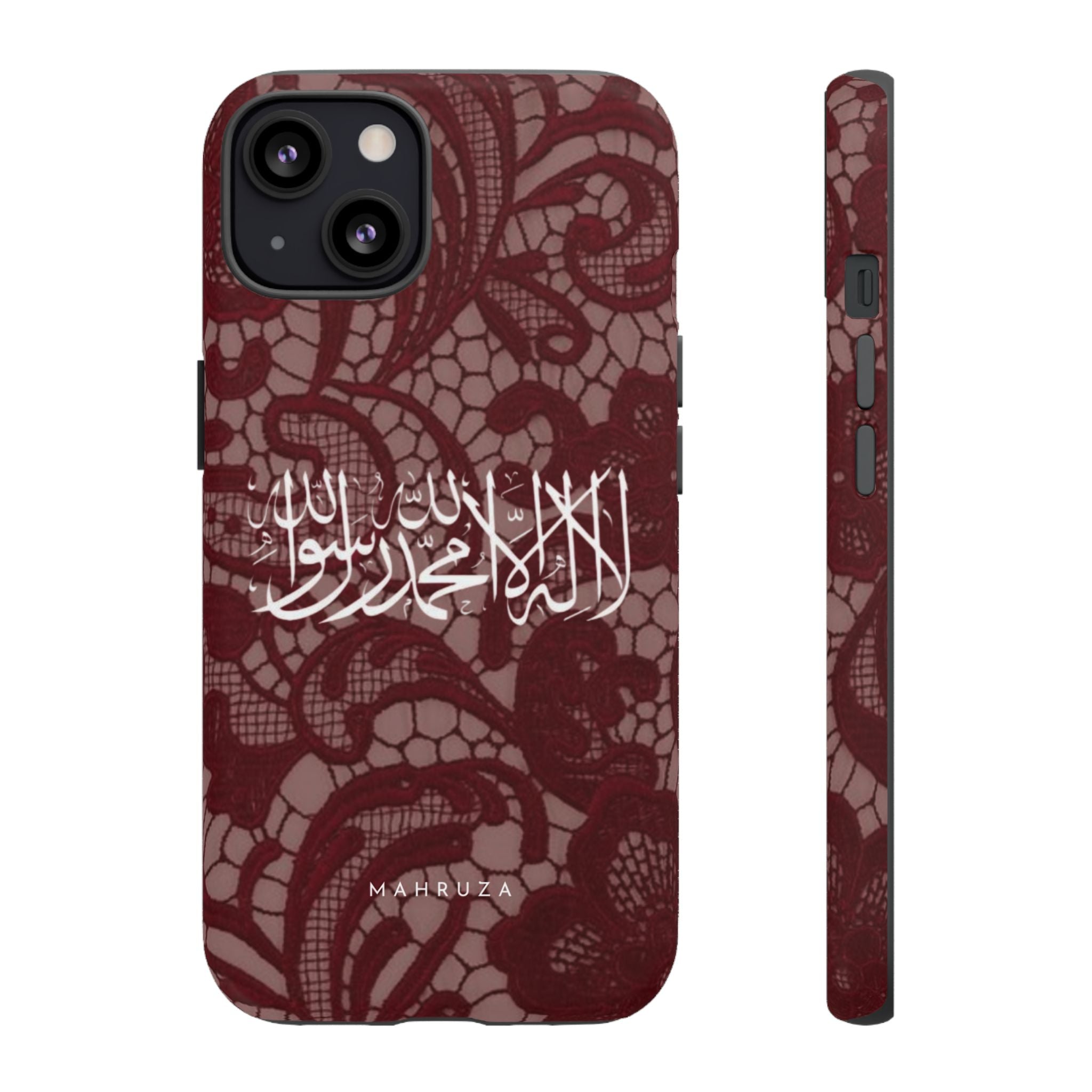 Islamic Script Lace Phone Case — Shahada Calligraphy Protective Tough Case