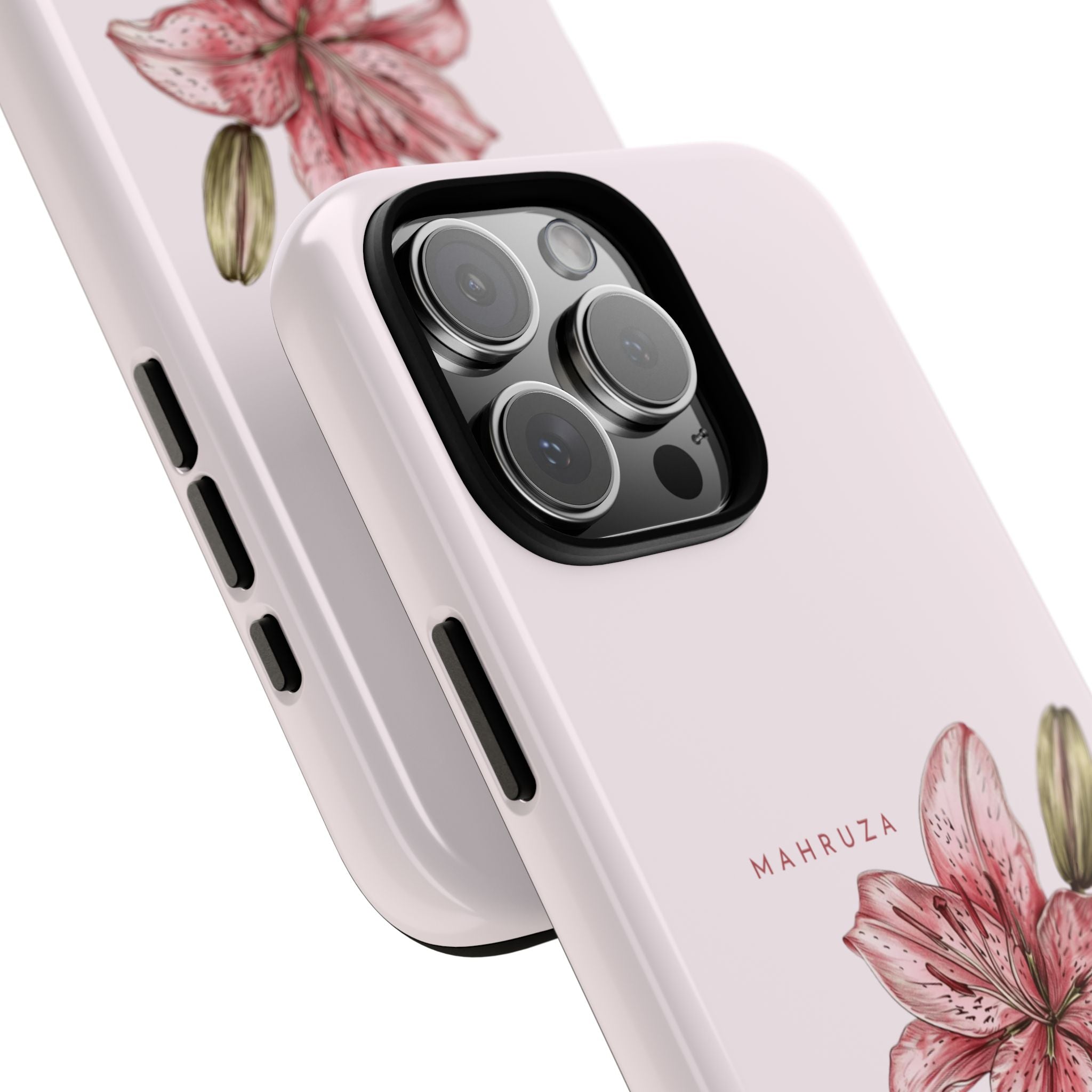 Lily Floral Tough Phone Case — Pink Botanical Quote Protective Cover