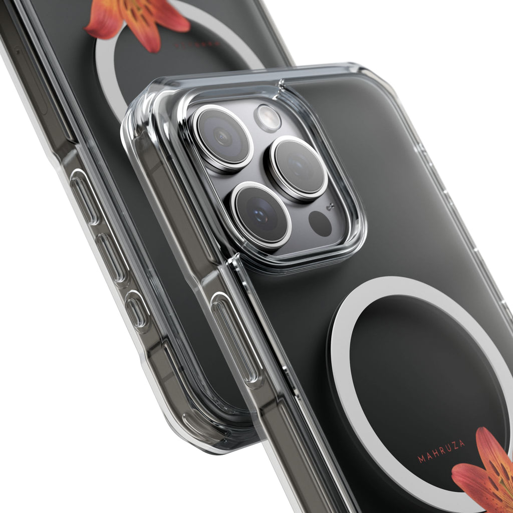 Clear Magnetic Phone Case — Lily Floral MagSafe-Compatible Design