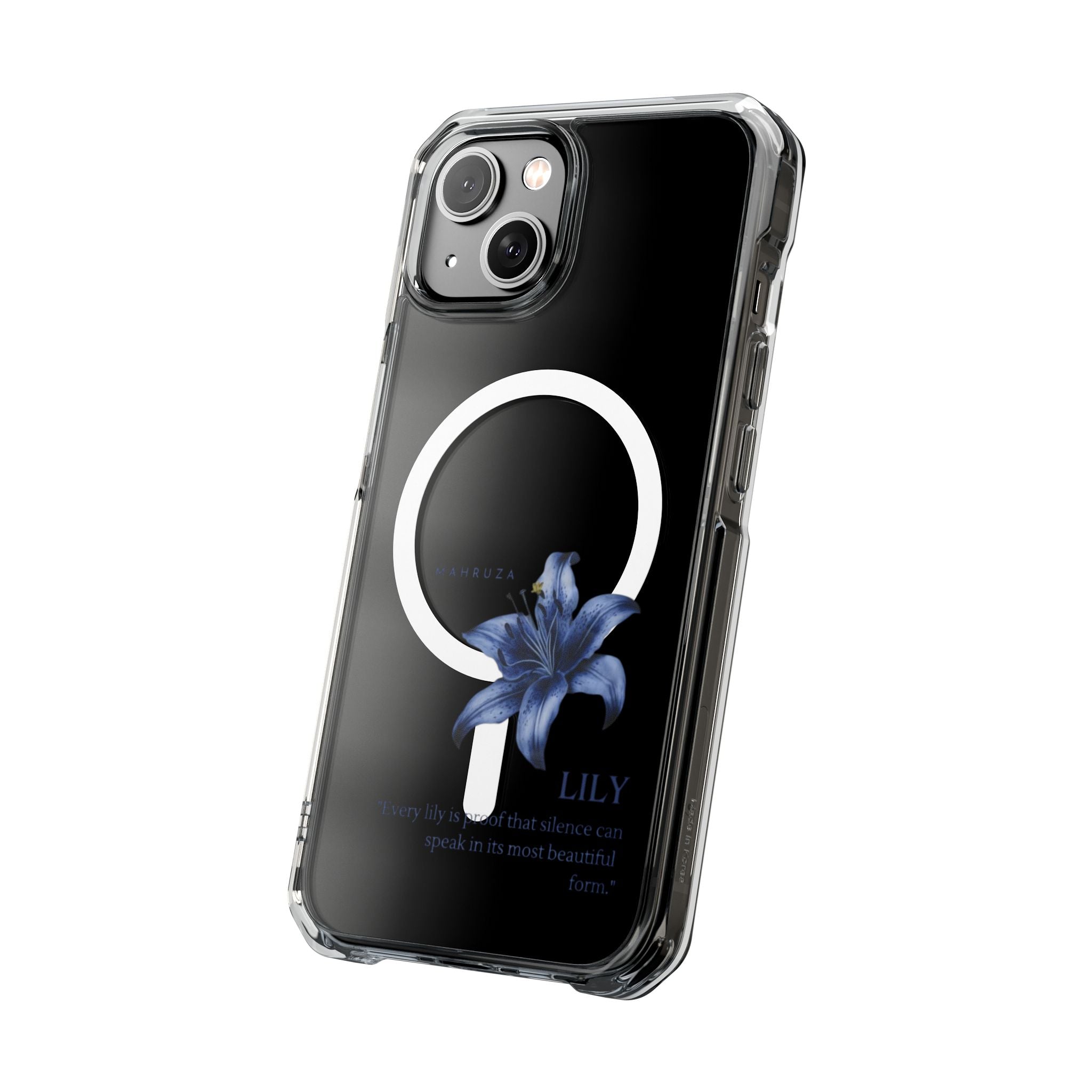 Clear Magnetic Phone Case — Blue Lily Design