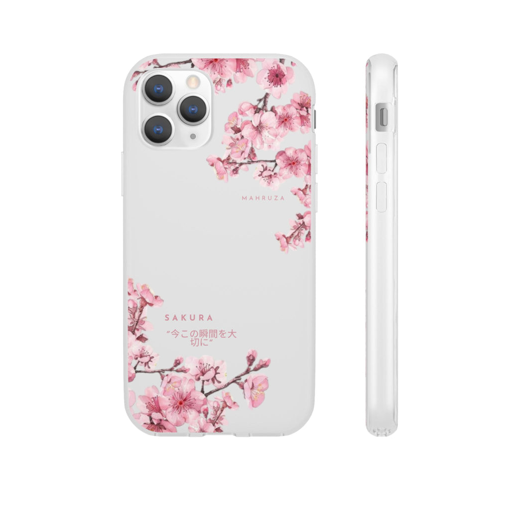 Cherry Blossom Sakura Phone Case — Flexible Clear Floral iPhone Cover