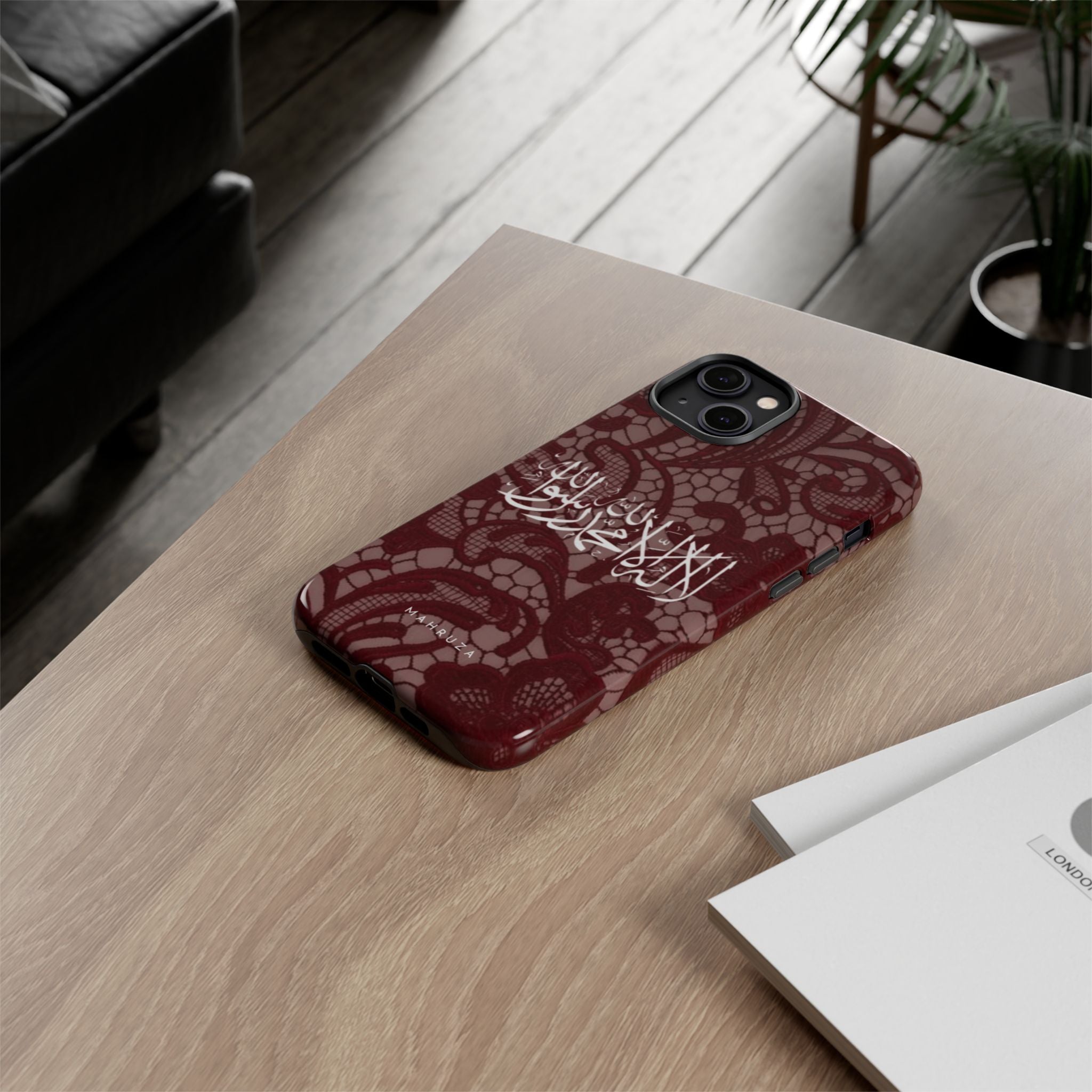 Islamic Script Lace Phone Case — Shahada Calligraphy Protective Tough Case