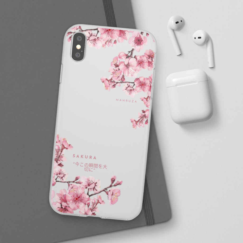 Cherry Blossom Sakura Phone Case — Flexible Clear Floral iPhone Cover